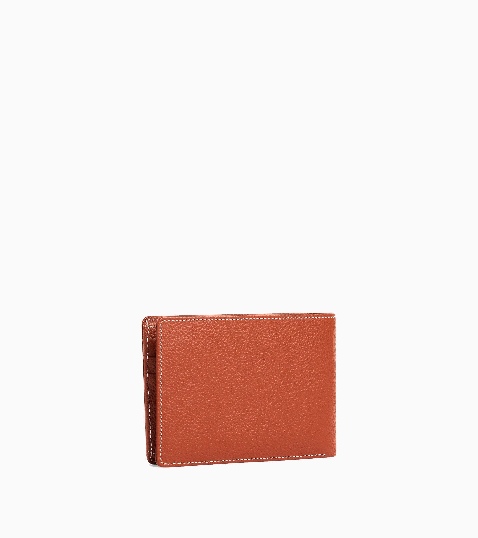 Emile flap wallet with 2 gussets in grained leather