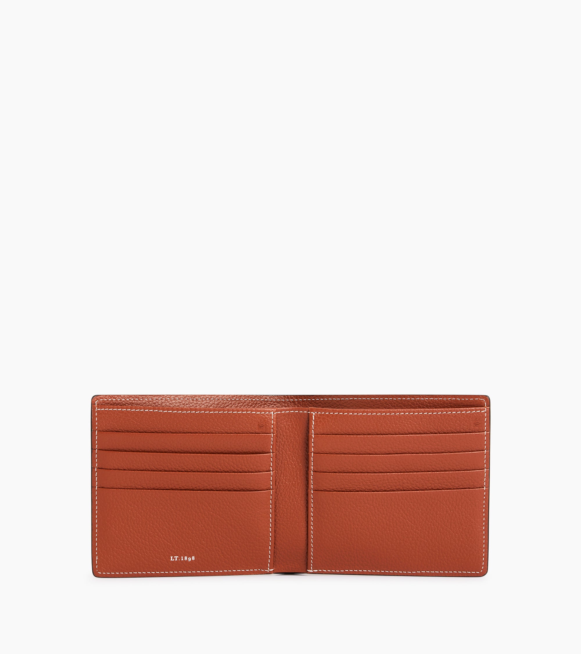 Emile card case with bill pocket in grained leather