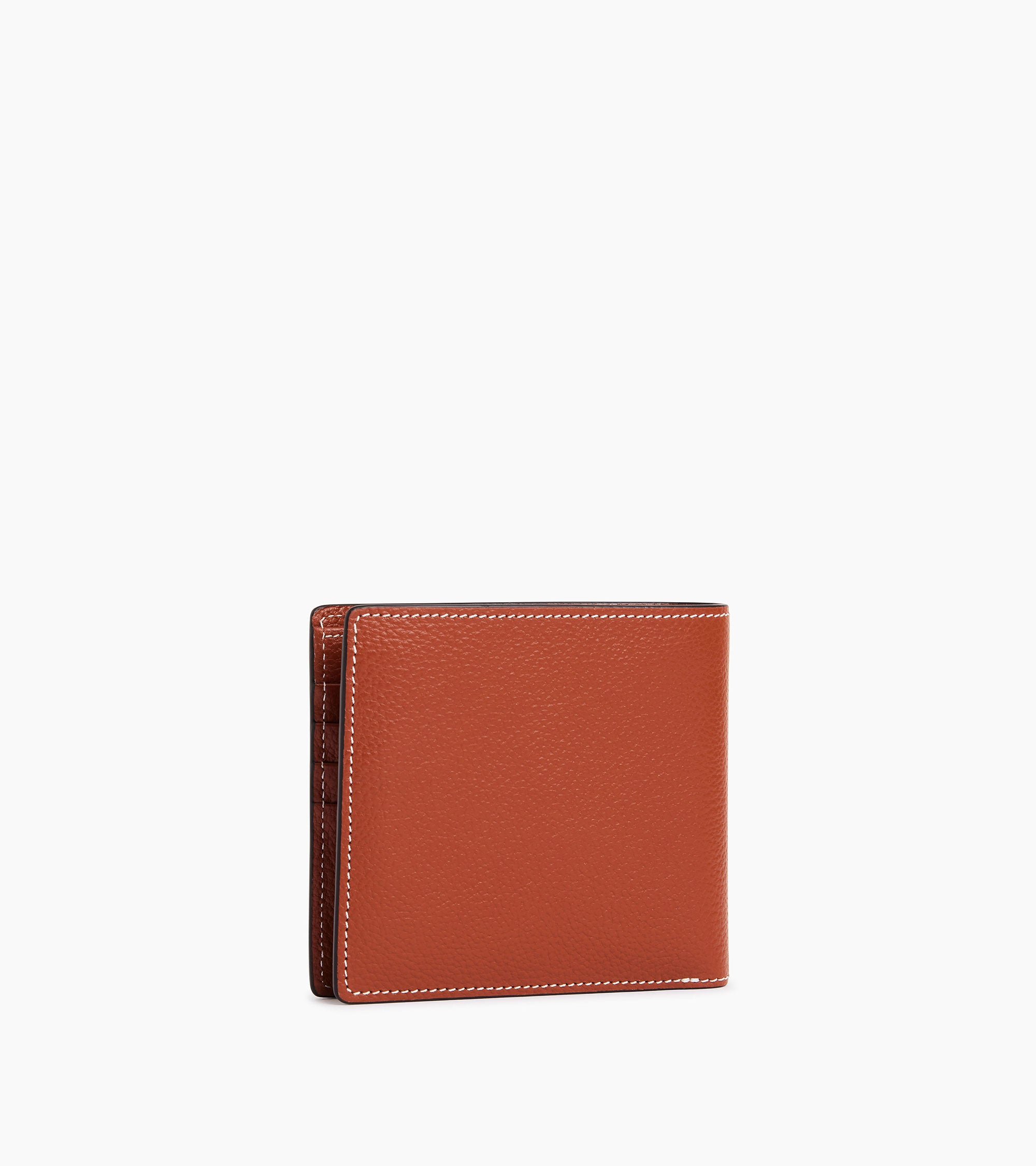 Emile card case with bill pocket in grained leather