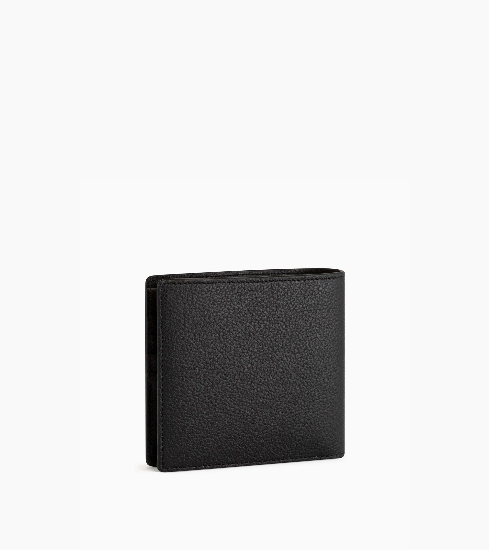 Emile card holder with bill pocket in grained leather