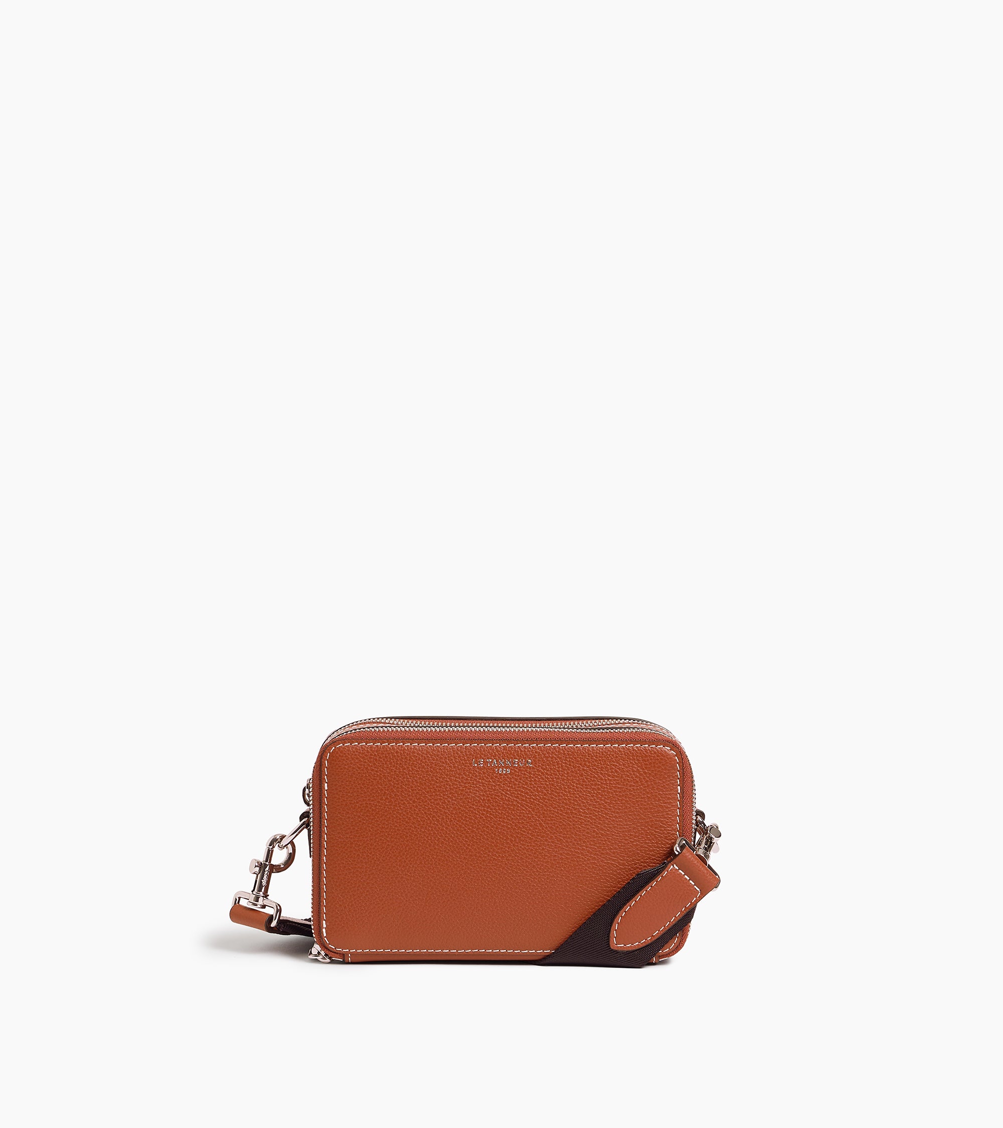 Emile small 2-compartment shoulder bag in grained leather