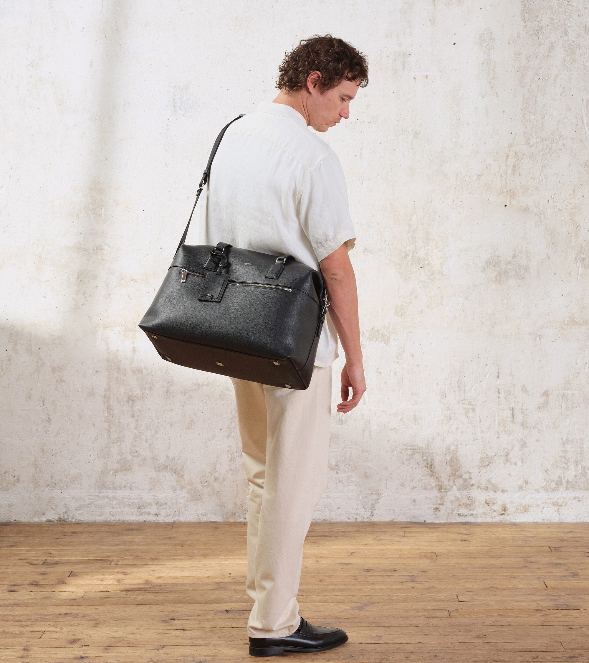 Emile 24h travel bag in grained leather