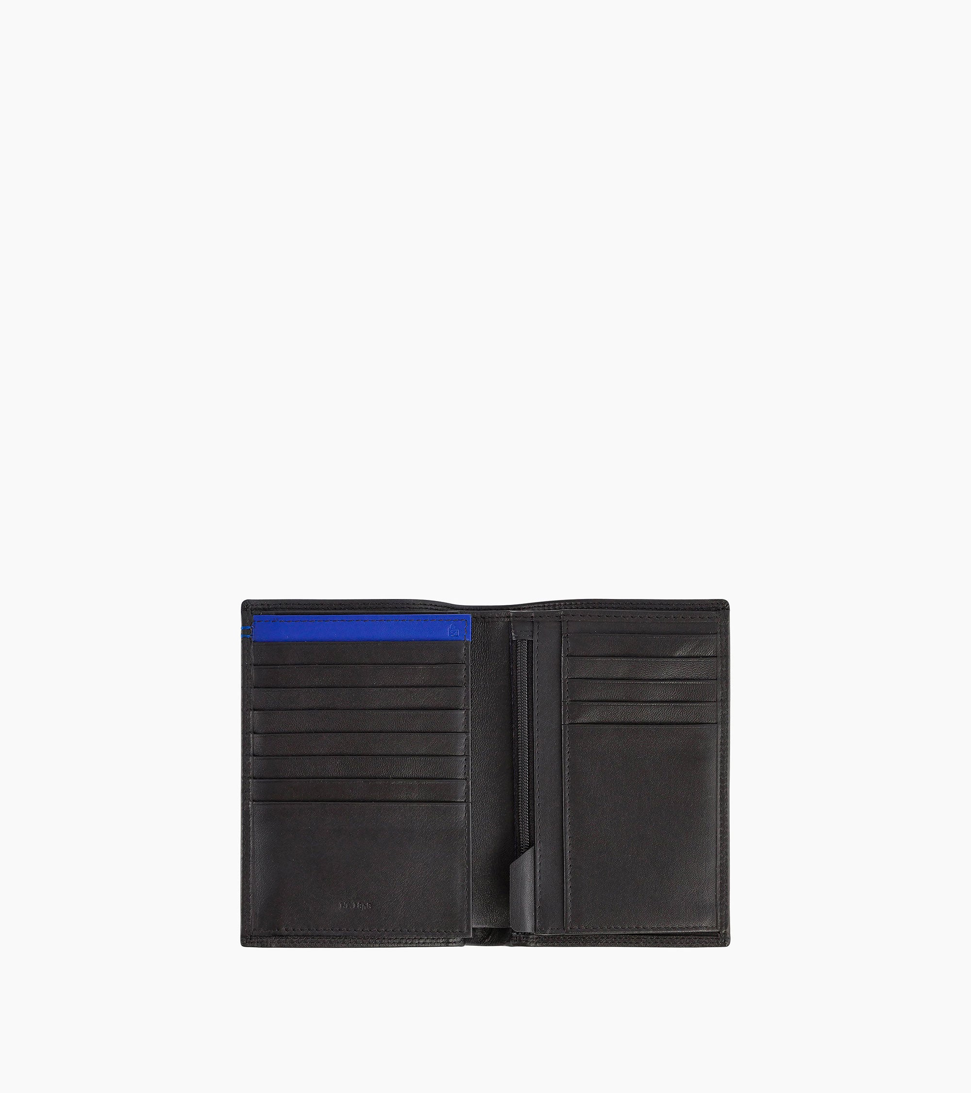 Martin large wallet with zipped pocket and 2 shutters in smooth leather