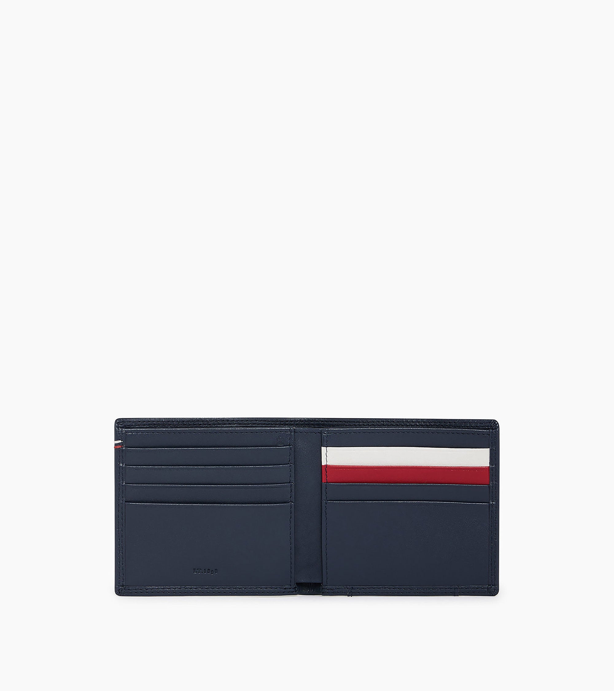 Martin horizontal card holder with bill pockets in smooth leather