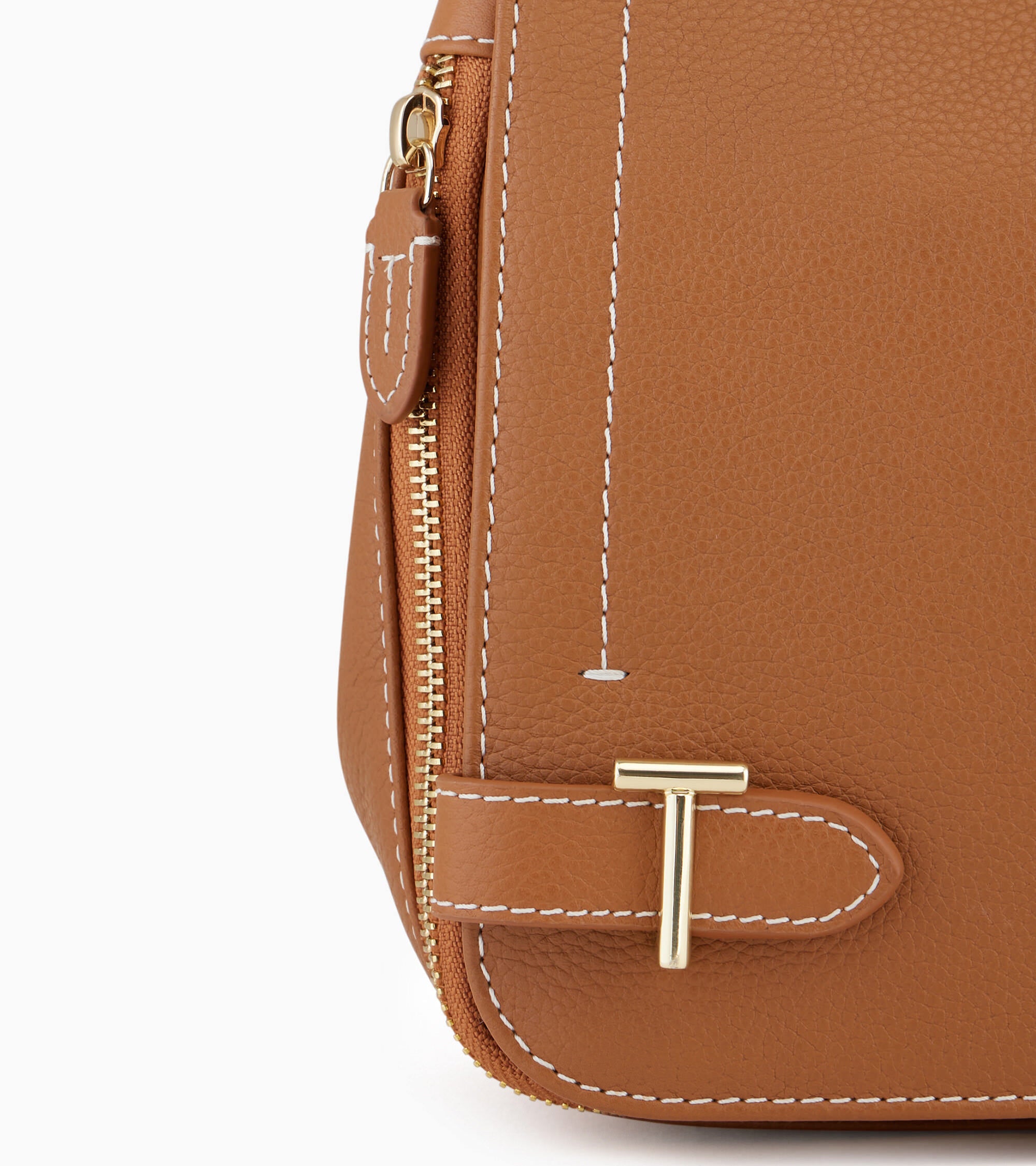 Simone small bag with crossbody strap in grained leather