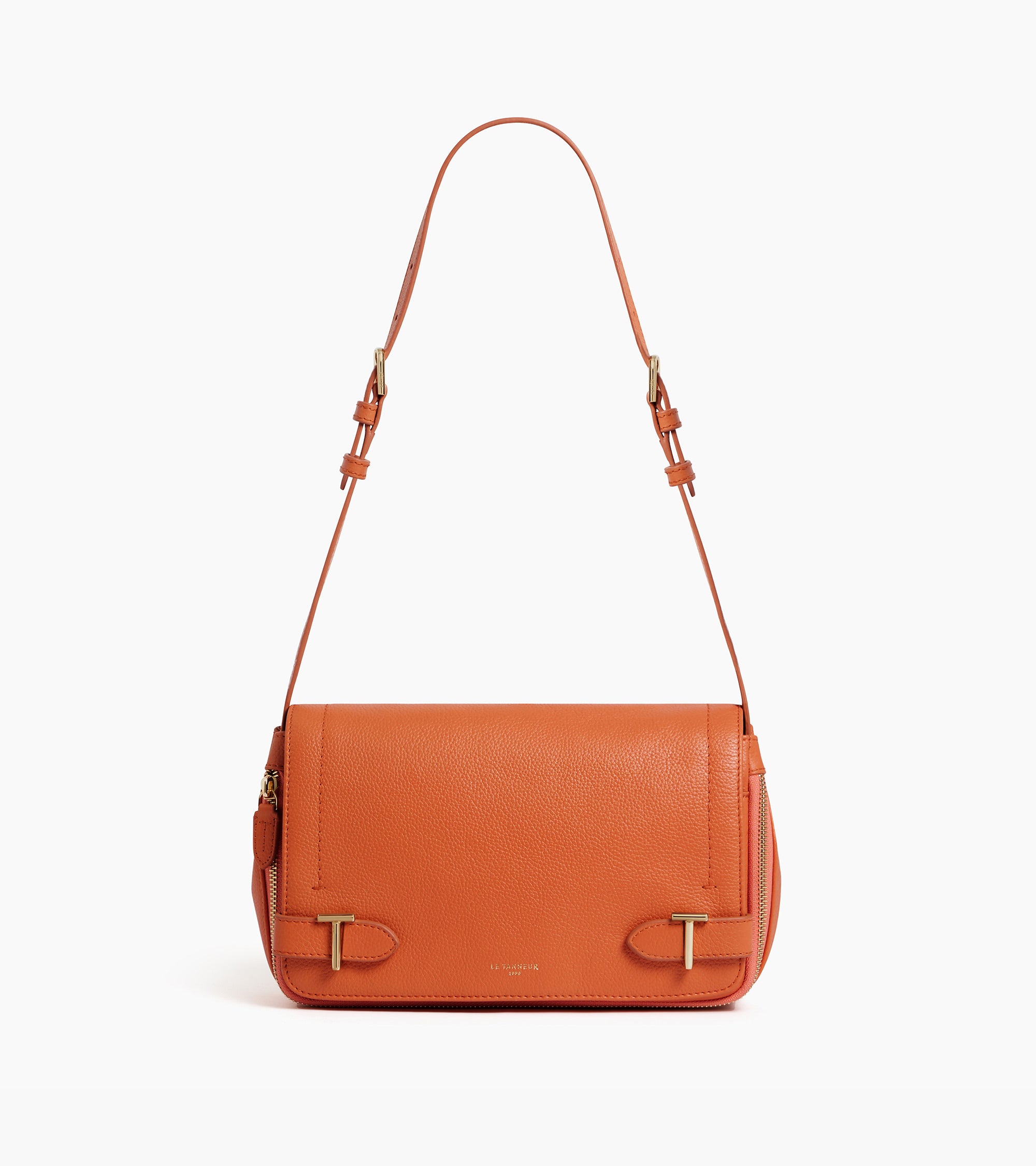 Simone small bag with crossbody strap in grained leather