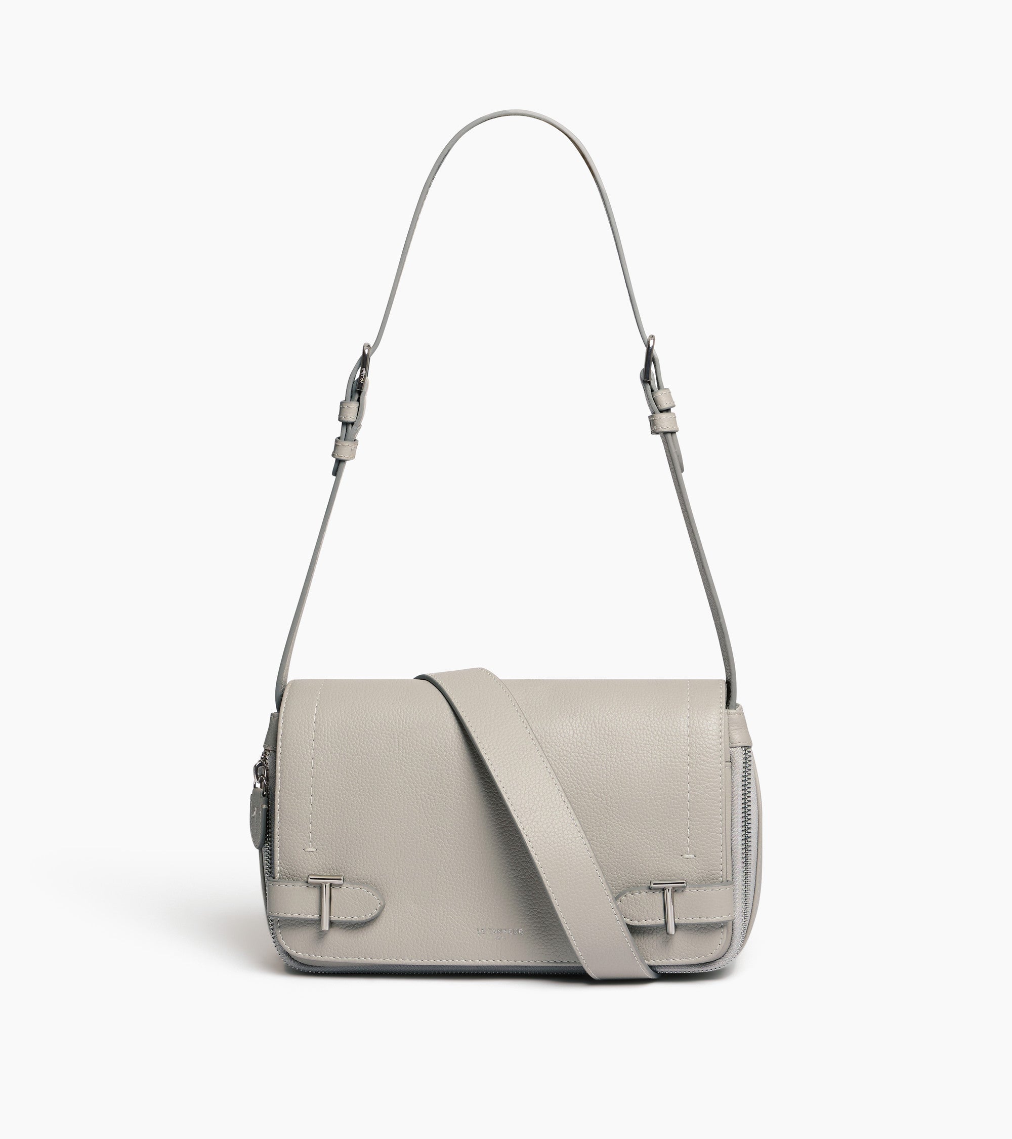 Simone small bag with crossbody strap in grained leather