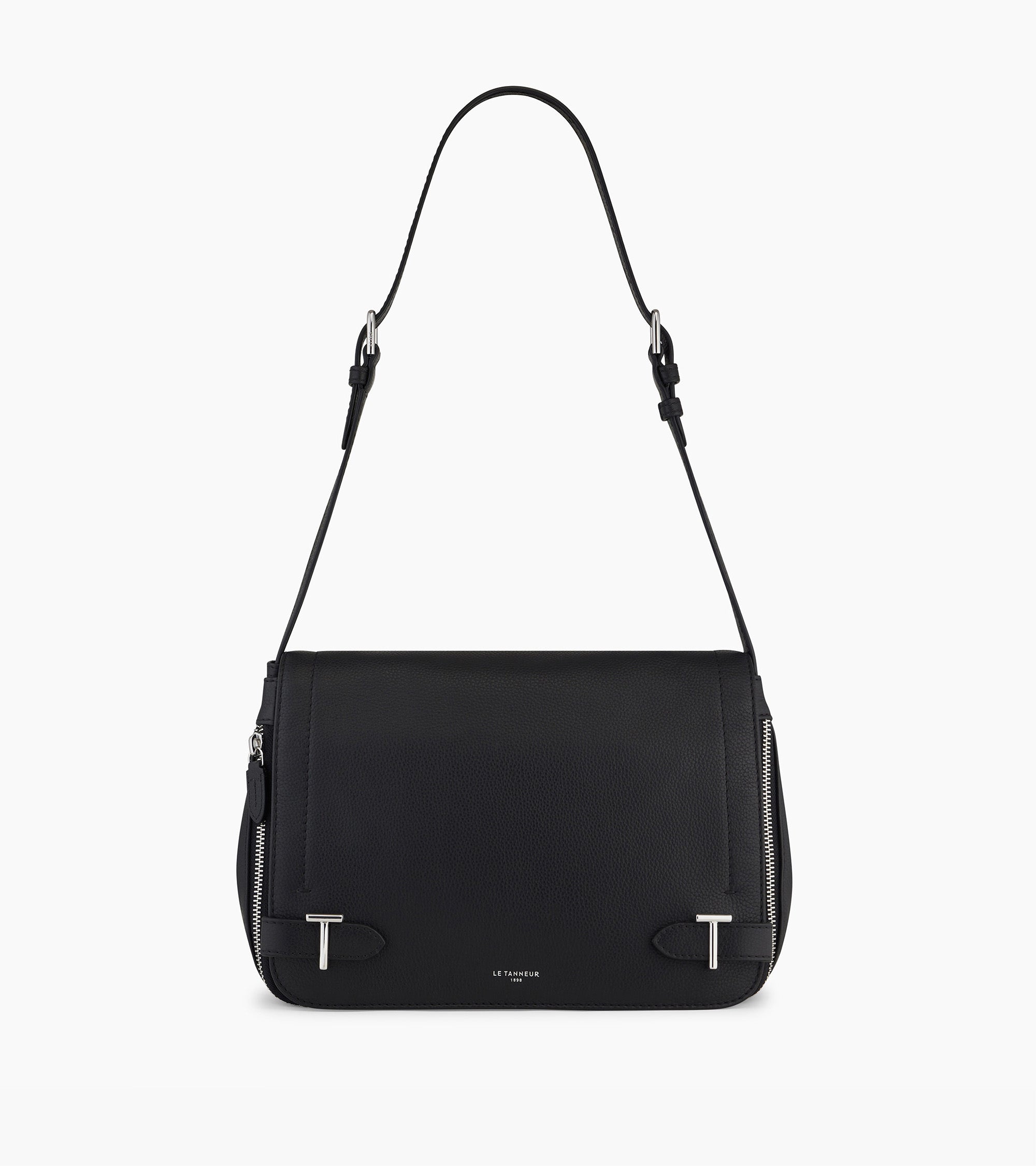 Simone medium-sized bag with crossbody strap in grained leather