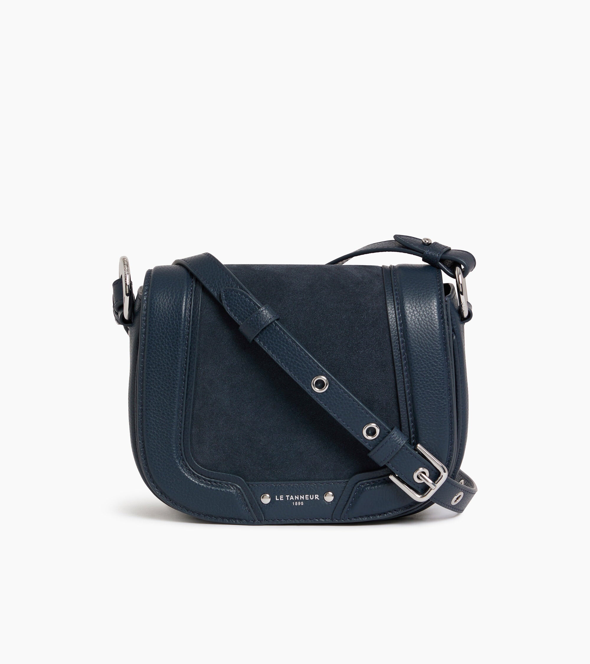 Ella small cross body bag in grained leather and nubuck