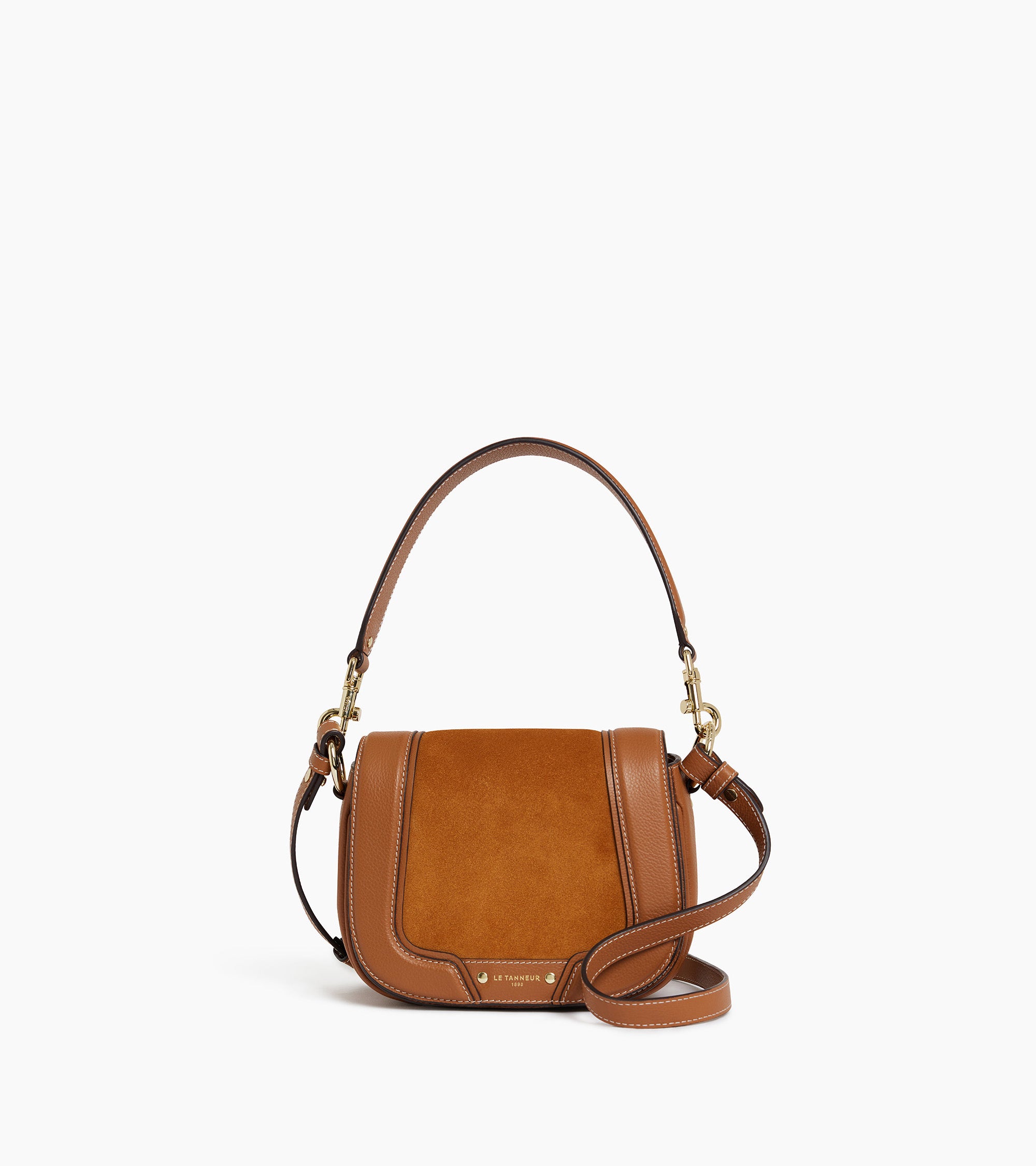 Ella small cross body bag in grained leather and nubuck