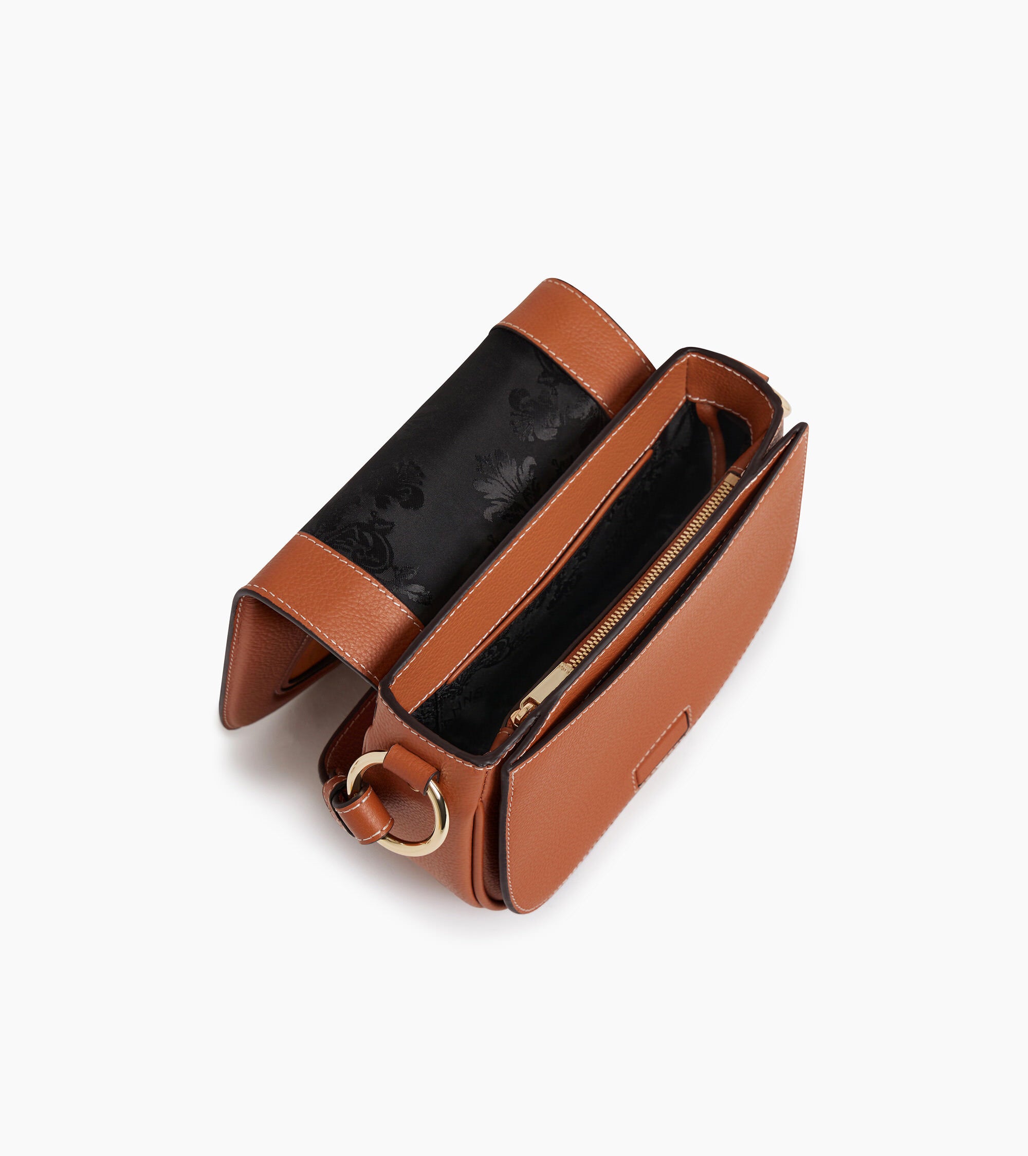 Ella small cross body bag in grained leather and nubuck