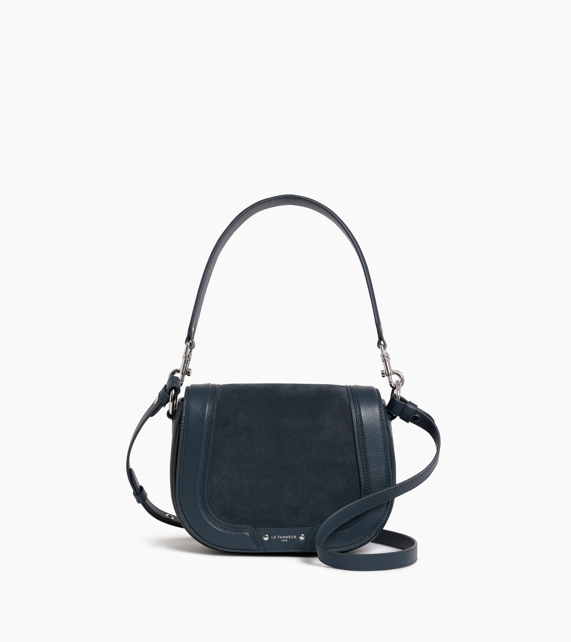 Ella medium crossbody bag in grained leather and nubuck