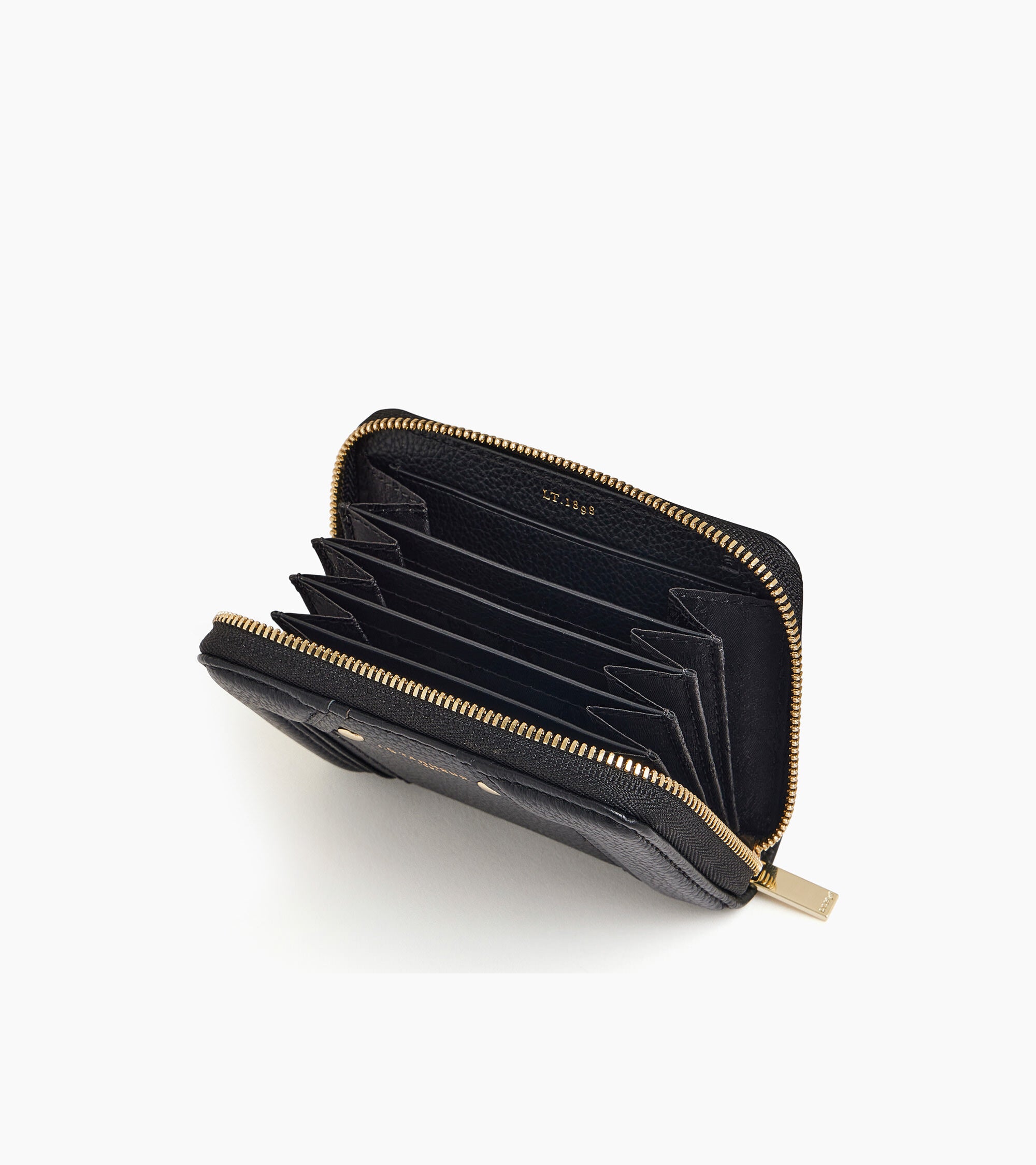 Ella zipped card holder in grained leather