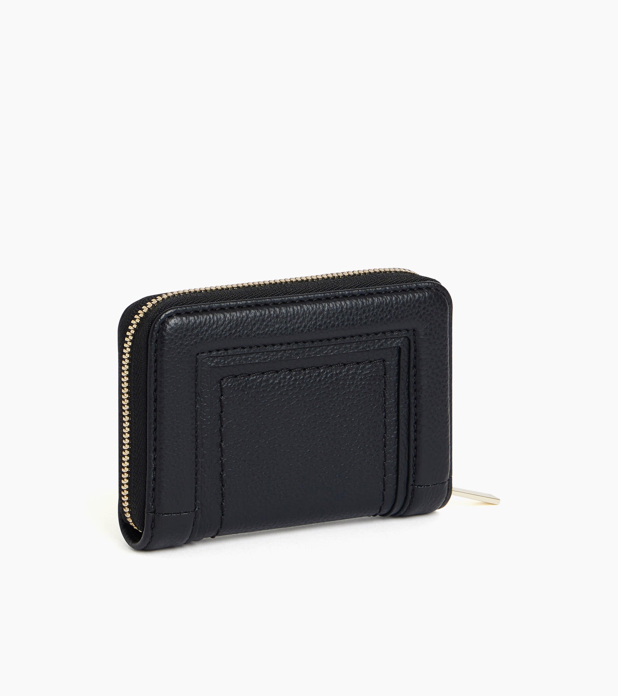 Ella zipped card holder in grained leather