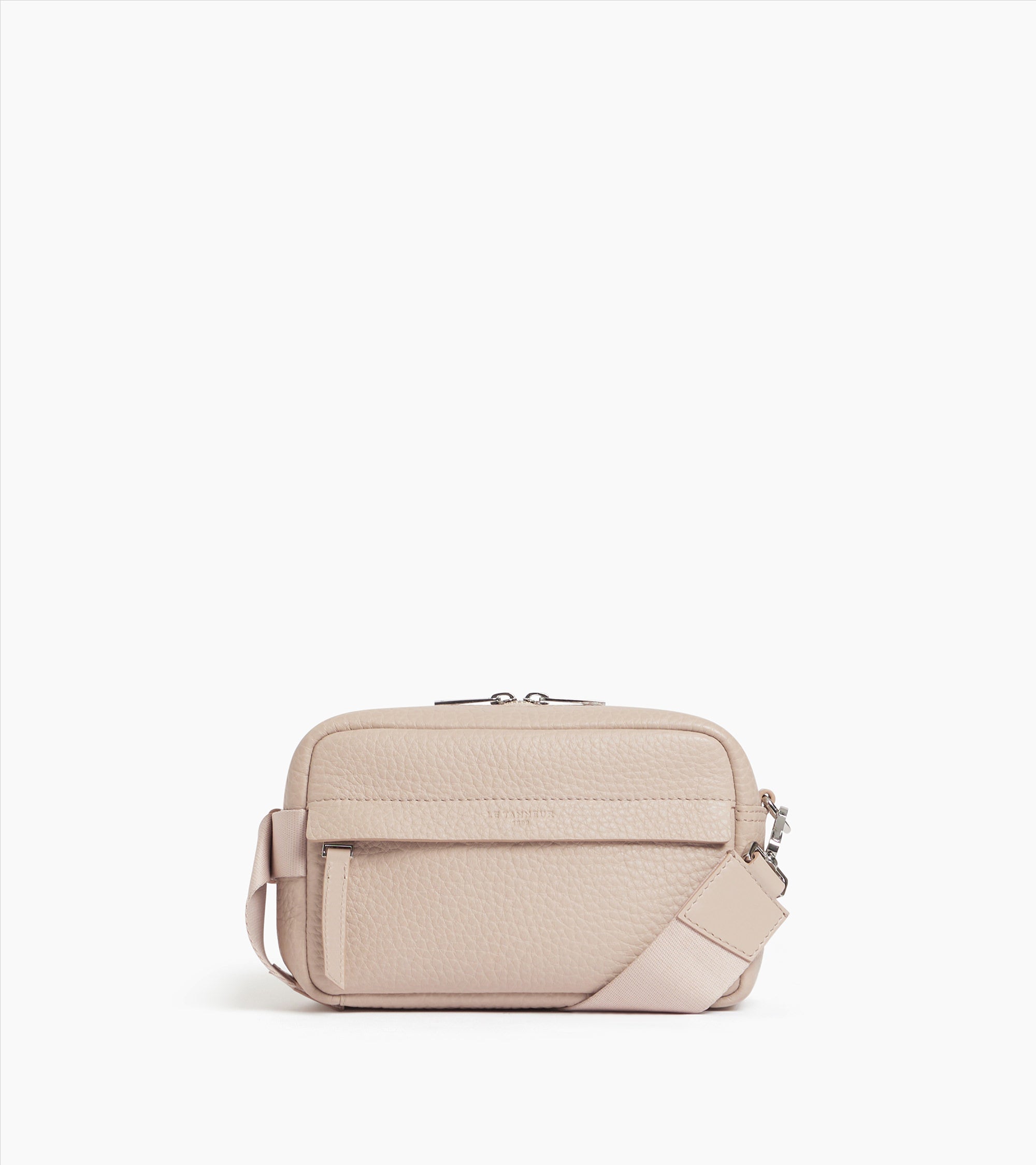 Noah small shoulder bag in buffalo grain leather and smooth leather