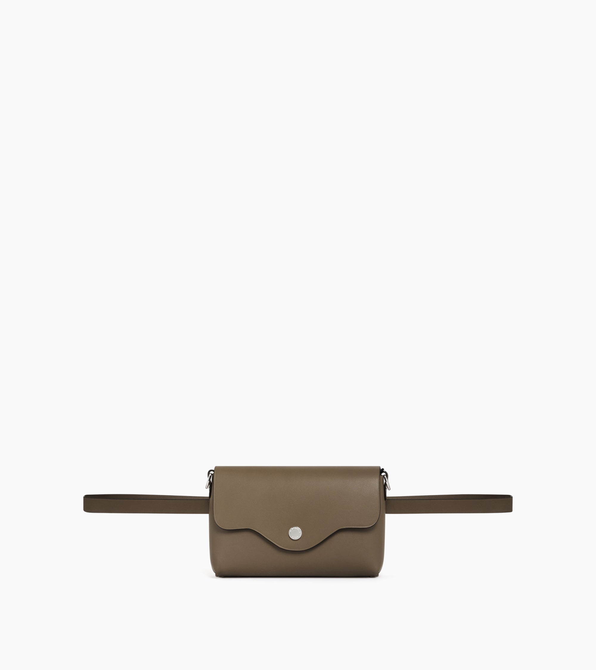 Sans Couture flap pouch with removable shoulder strap in smooth leather