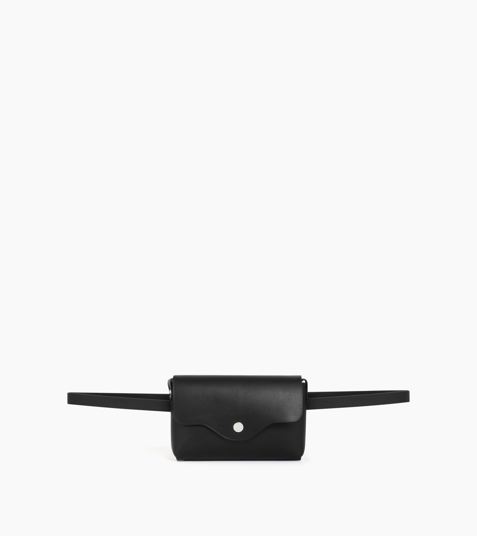 Sans Couture flap pouch with removable shoulder strap in smooth leather