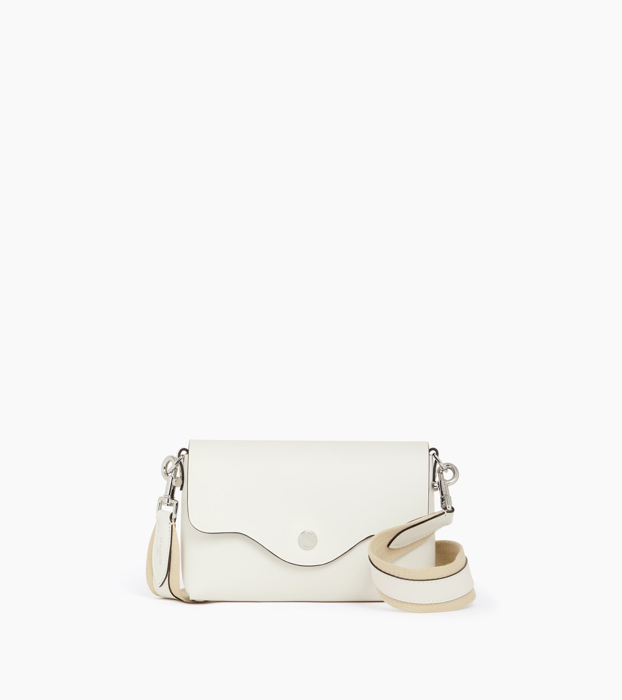 Sans Couture flap pouch with removable shoulder strap in smooth leather