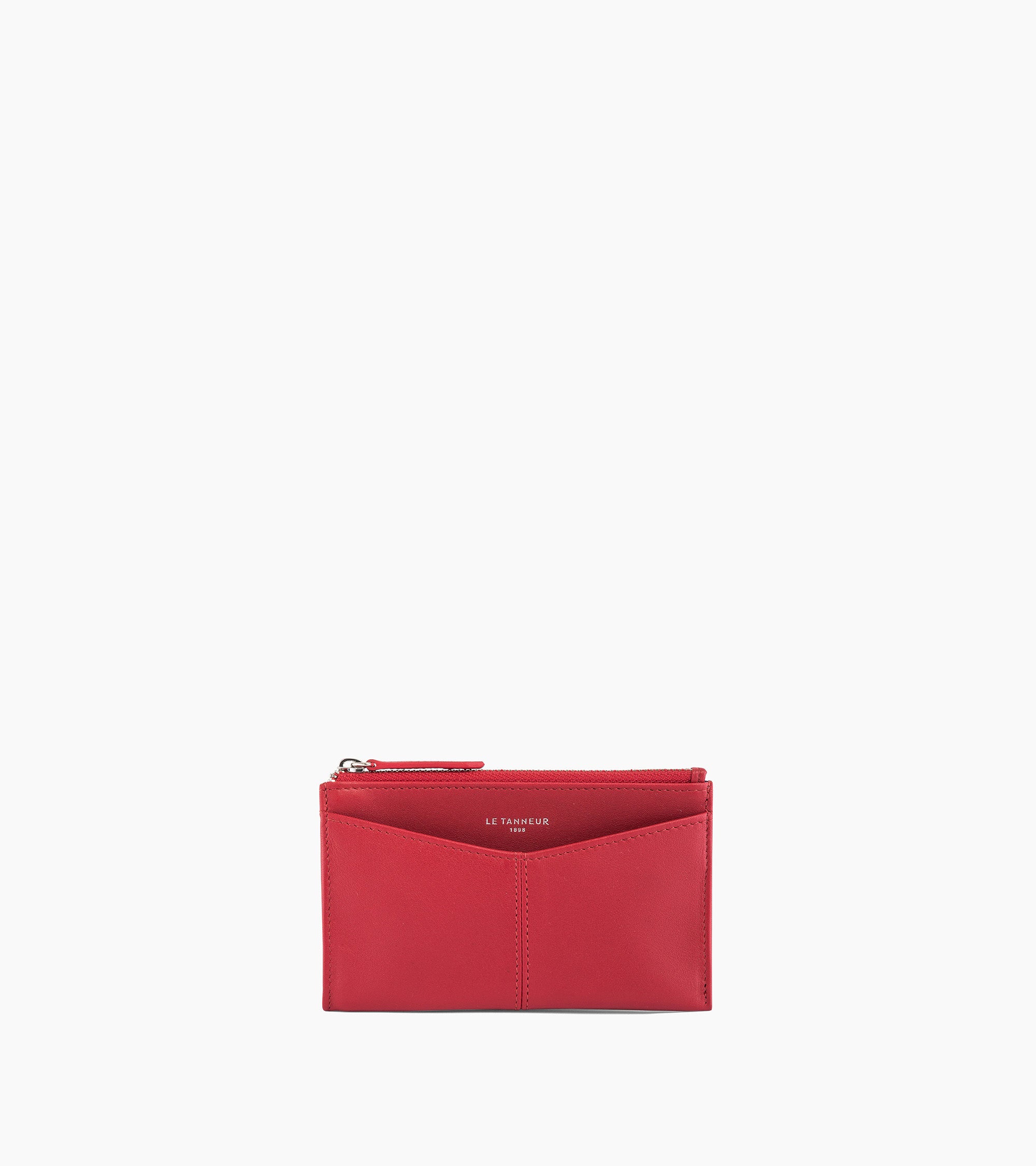 Charlotte zipped key case in smooth leather