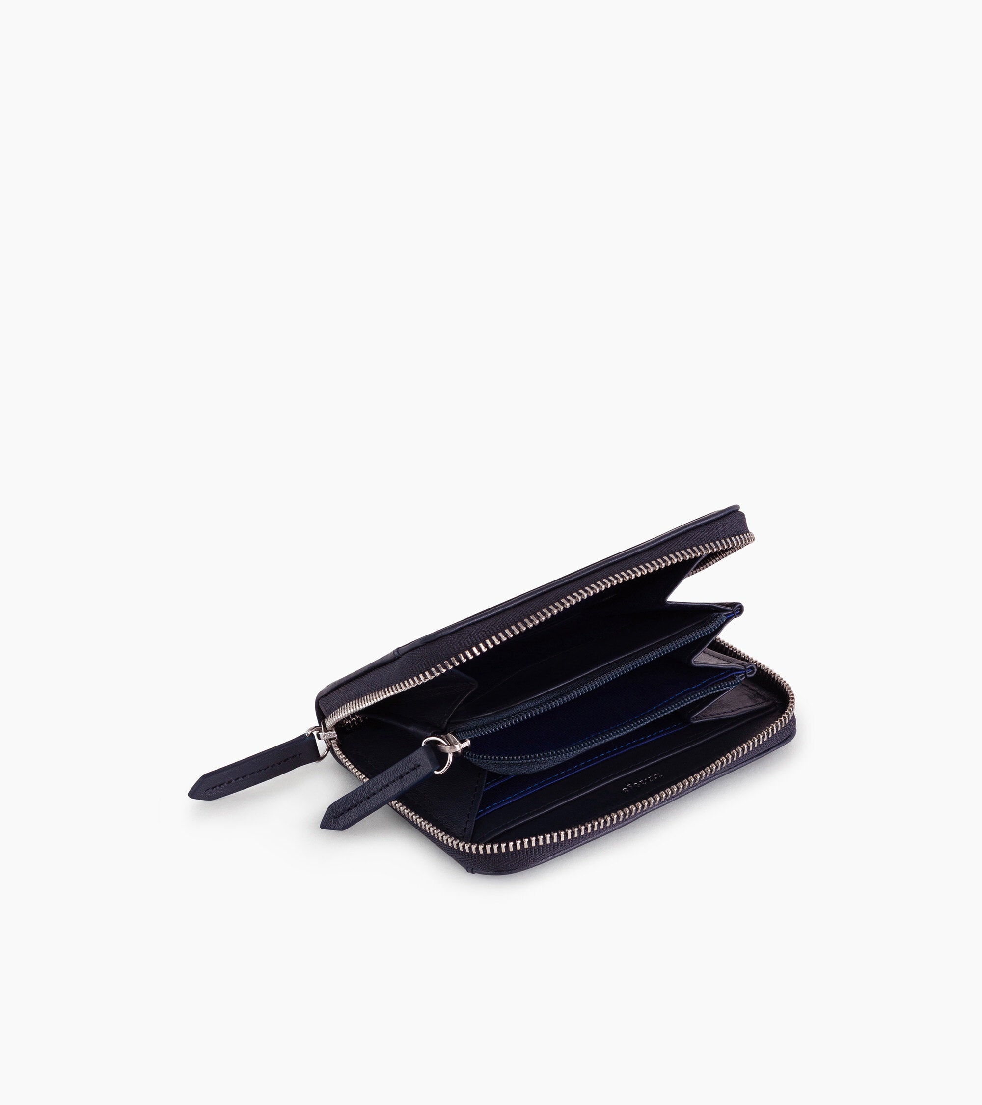 Charlotte zipped coin purse with removable card compartments in smooth leather