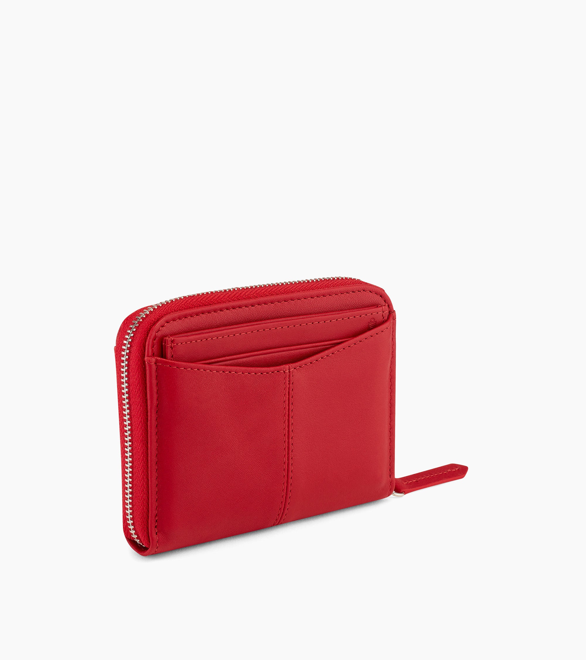 Charlotte zipped coin purse with removable card compartments in smooth leather