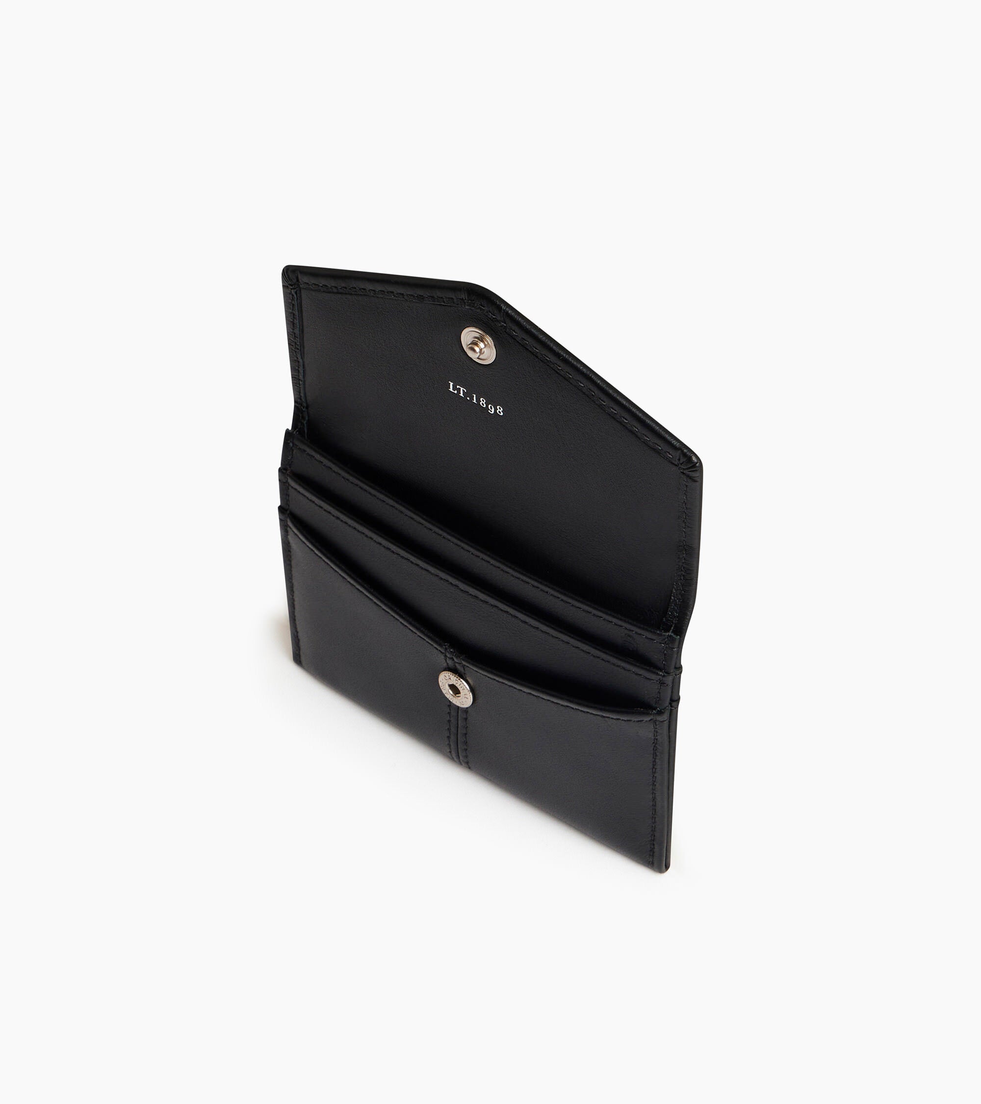 Charlotte flap card holder in smooth leather