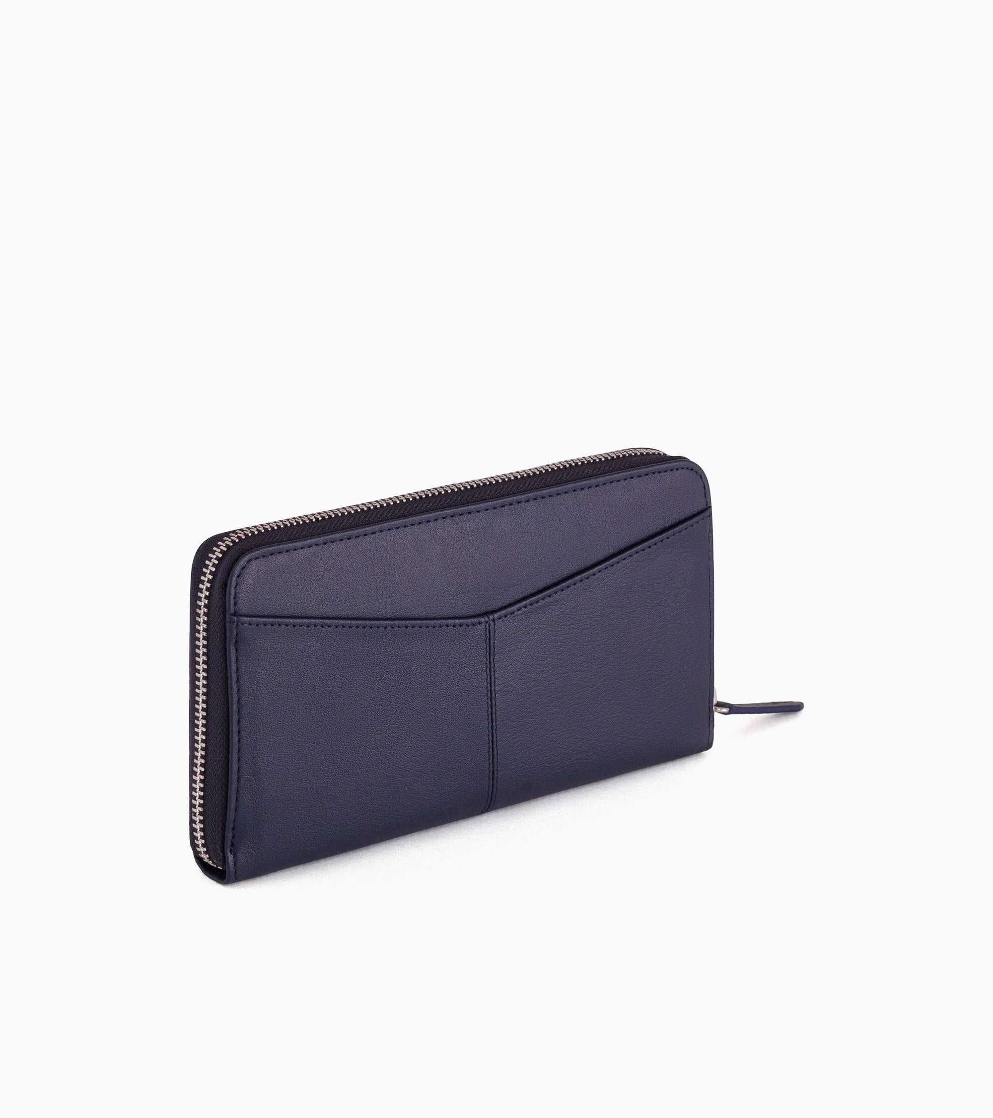 Charlotte zipped travel companion with flap in smooth leather