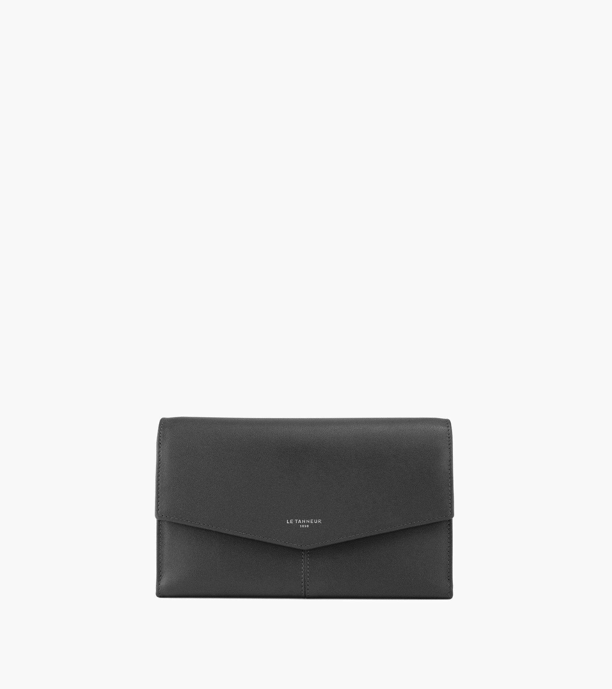 Charlotte flap organizer wallet in smooth leather