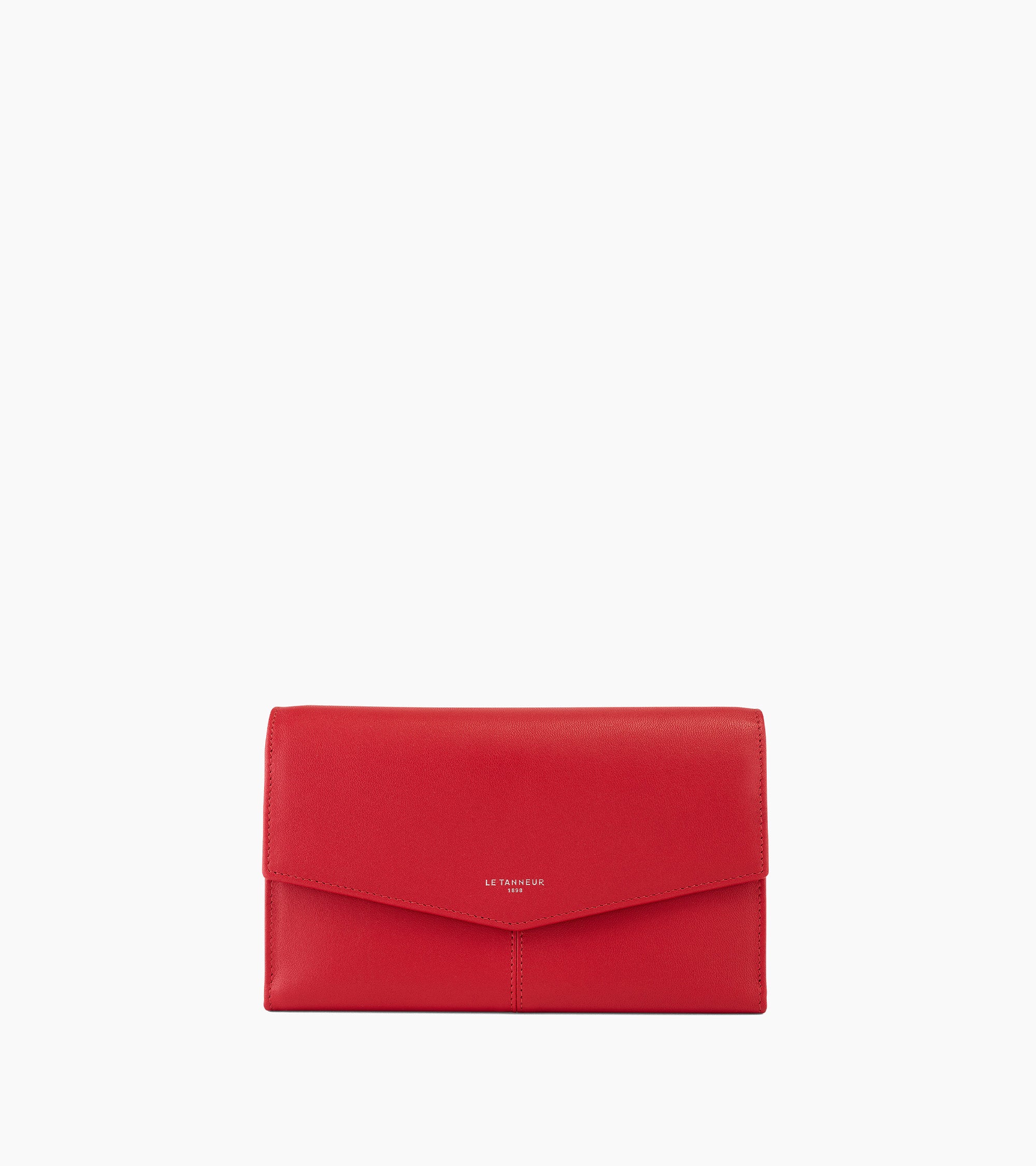 Charlotte flap organizer wallet in smooth leather