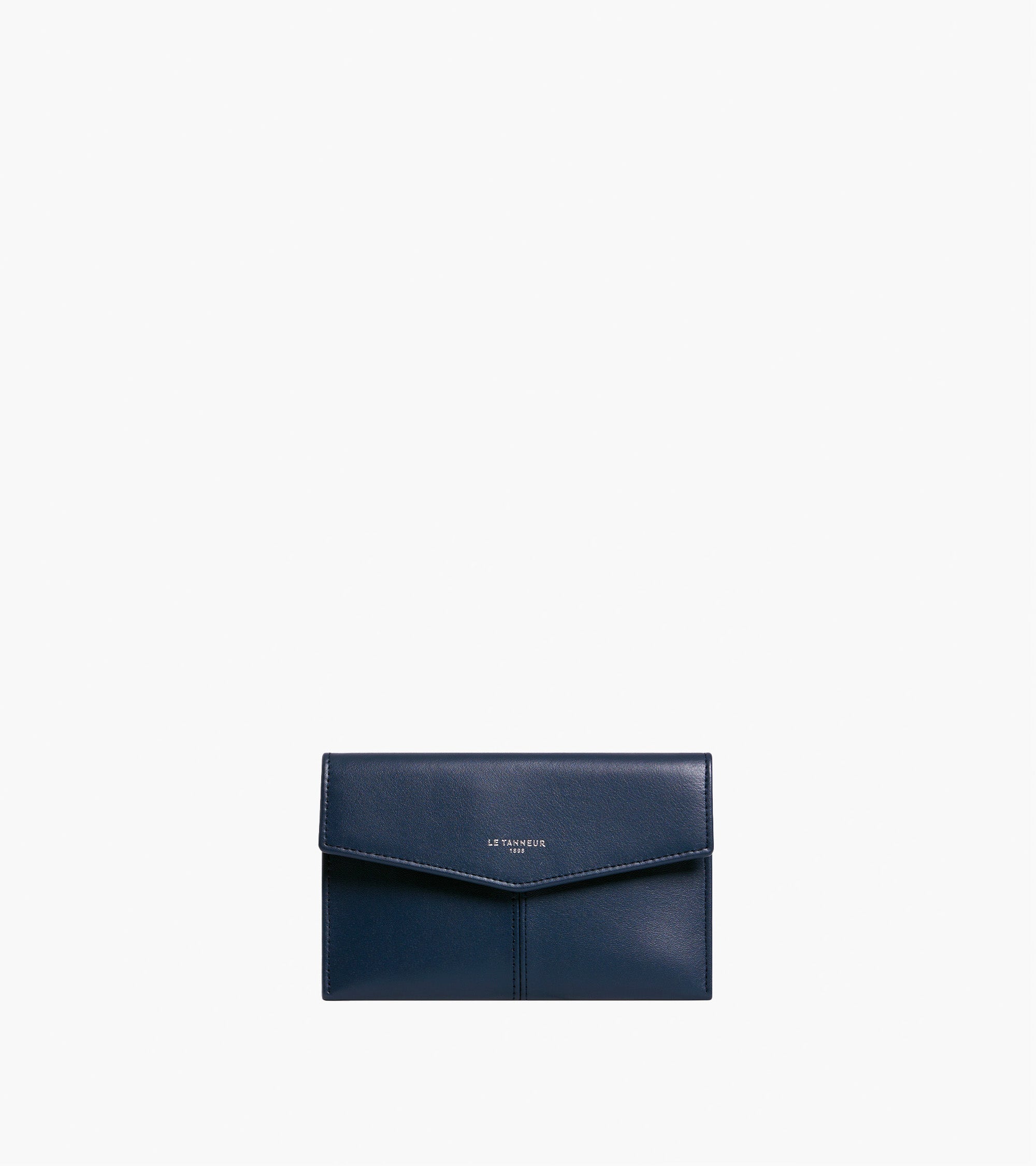 Charlotte medium envelope clutch in smooth leather