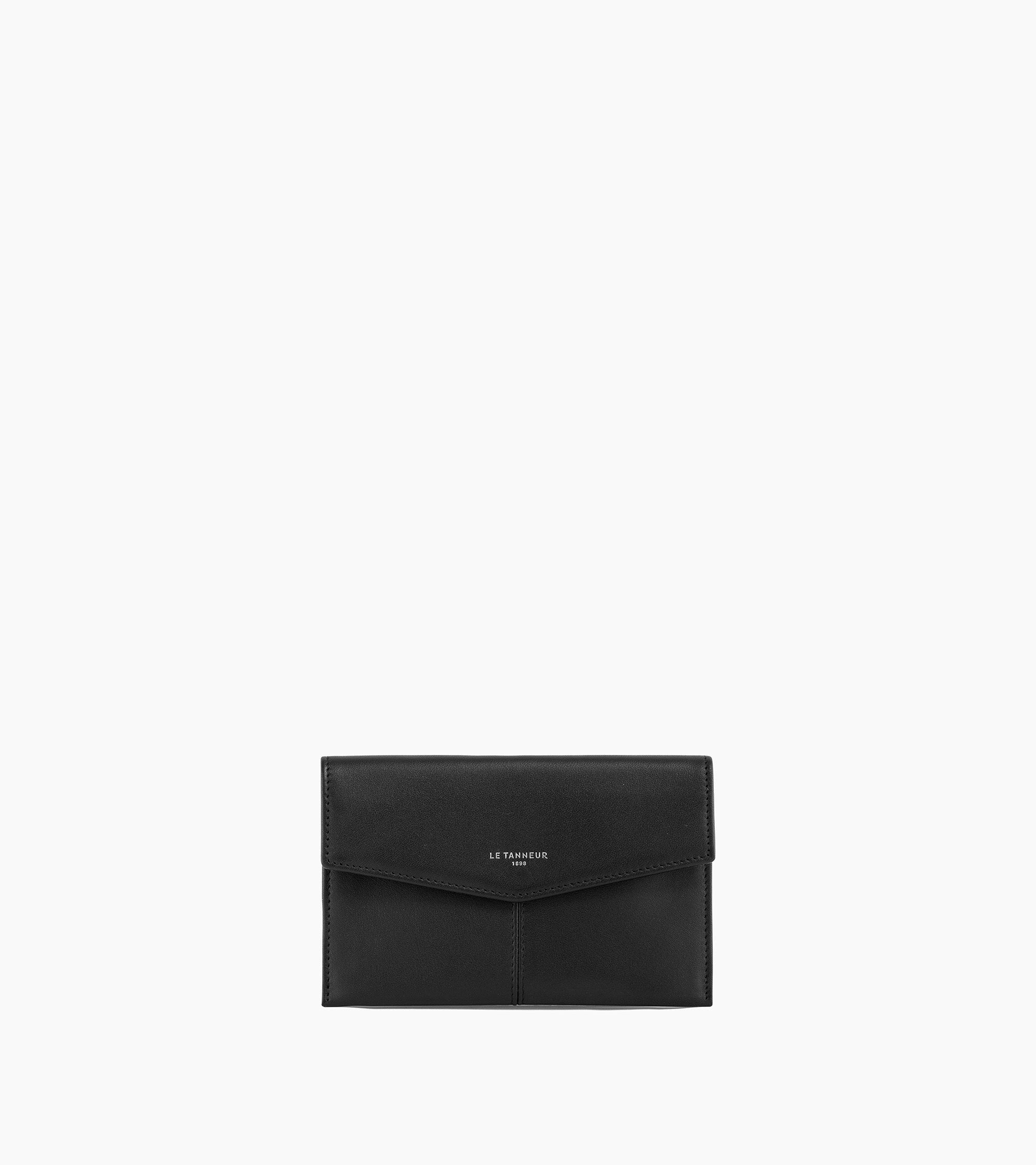 Charlotte medium envelope clutch in smooth leather