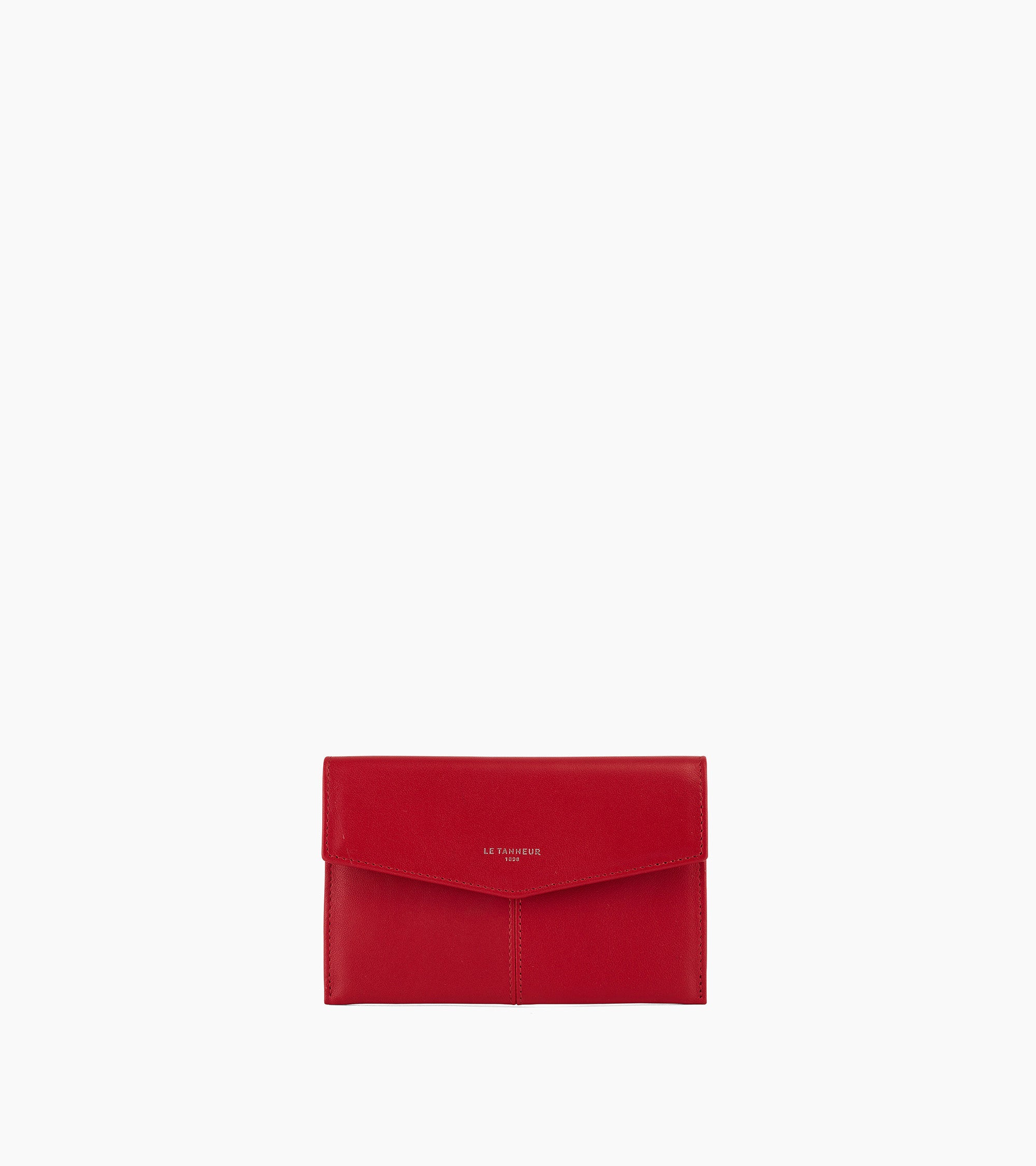 Charlotte medium envelope clutch in smooth leather