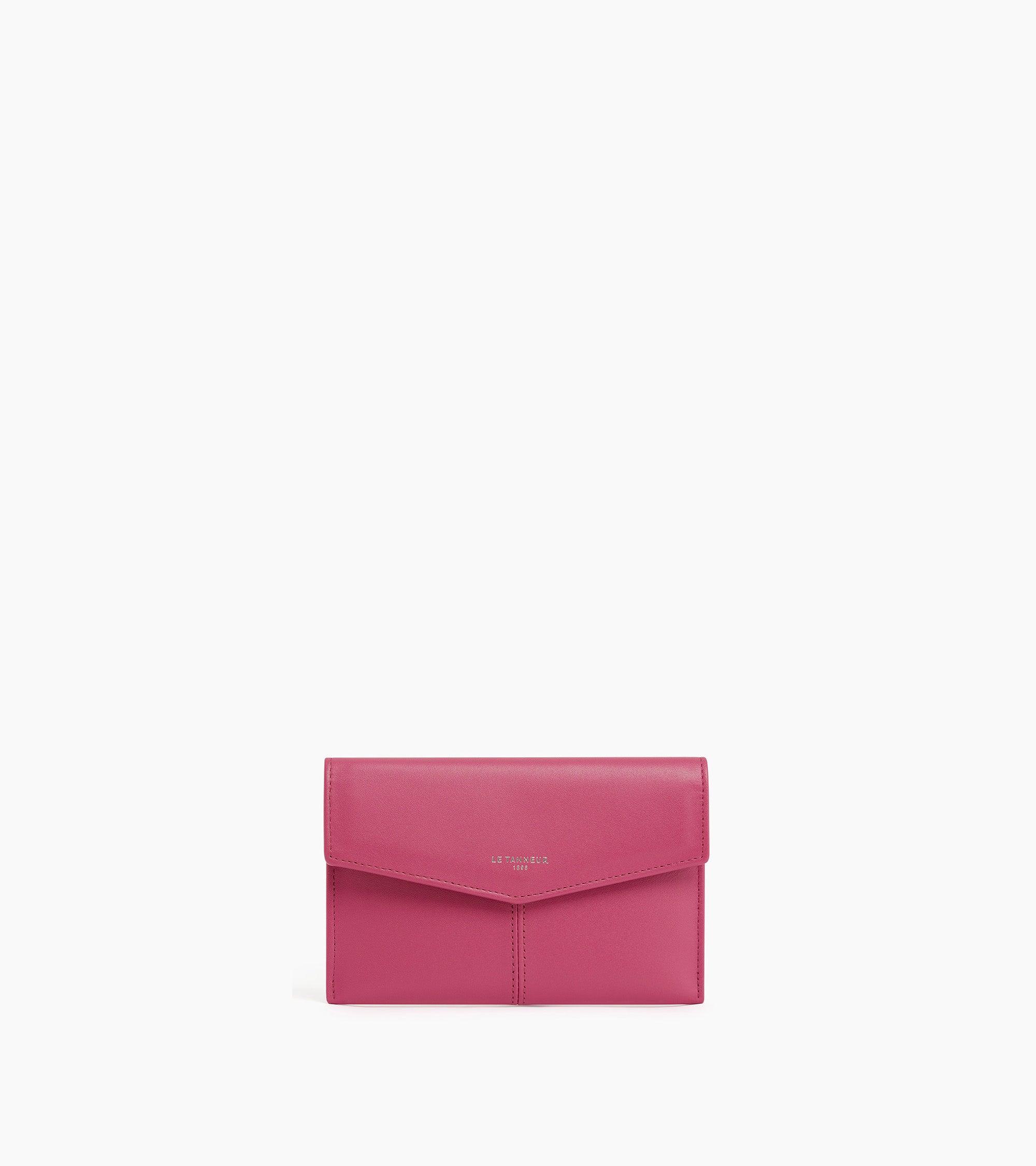 Charlotte medium envelope clutch in smooth leather