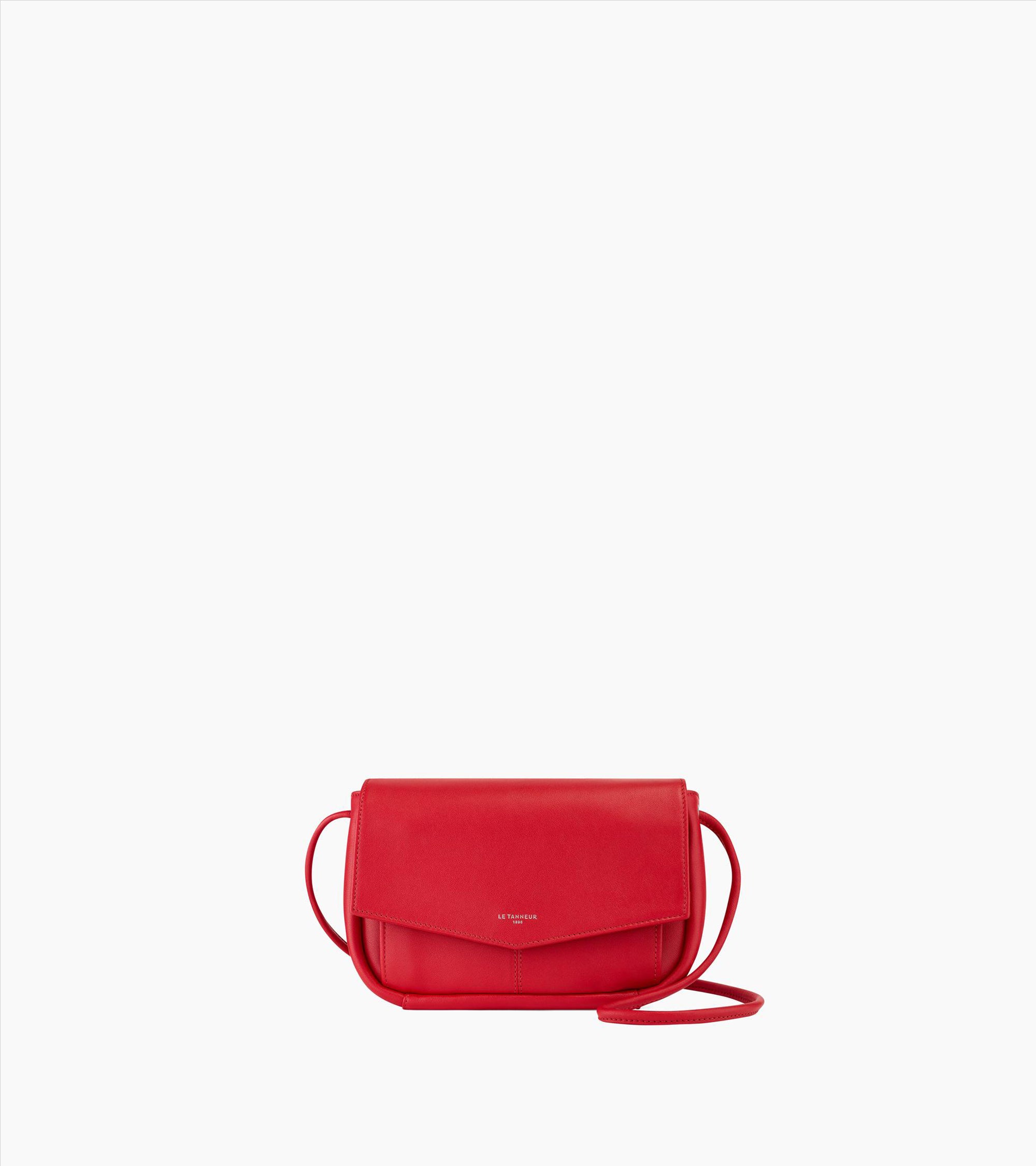 Charlotte smooth leather pouch with removable shoulder strap