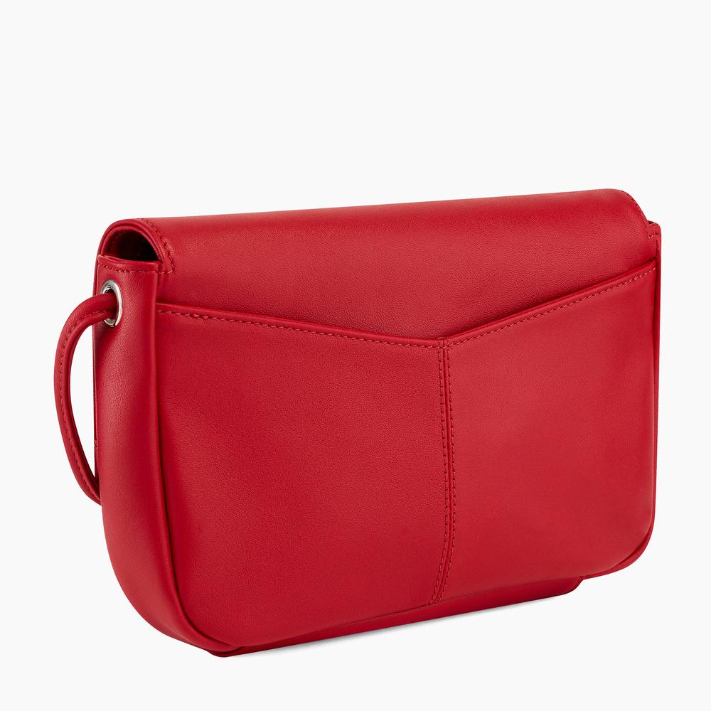 Charlotte smooth leather pouch with removable shoulder strap