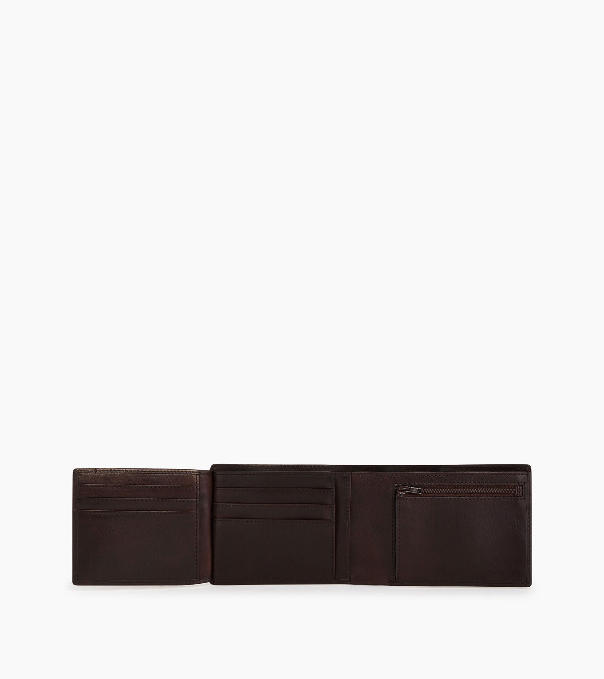 Gary medium horizontal wallet model 2 flaps in oiled leather