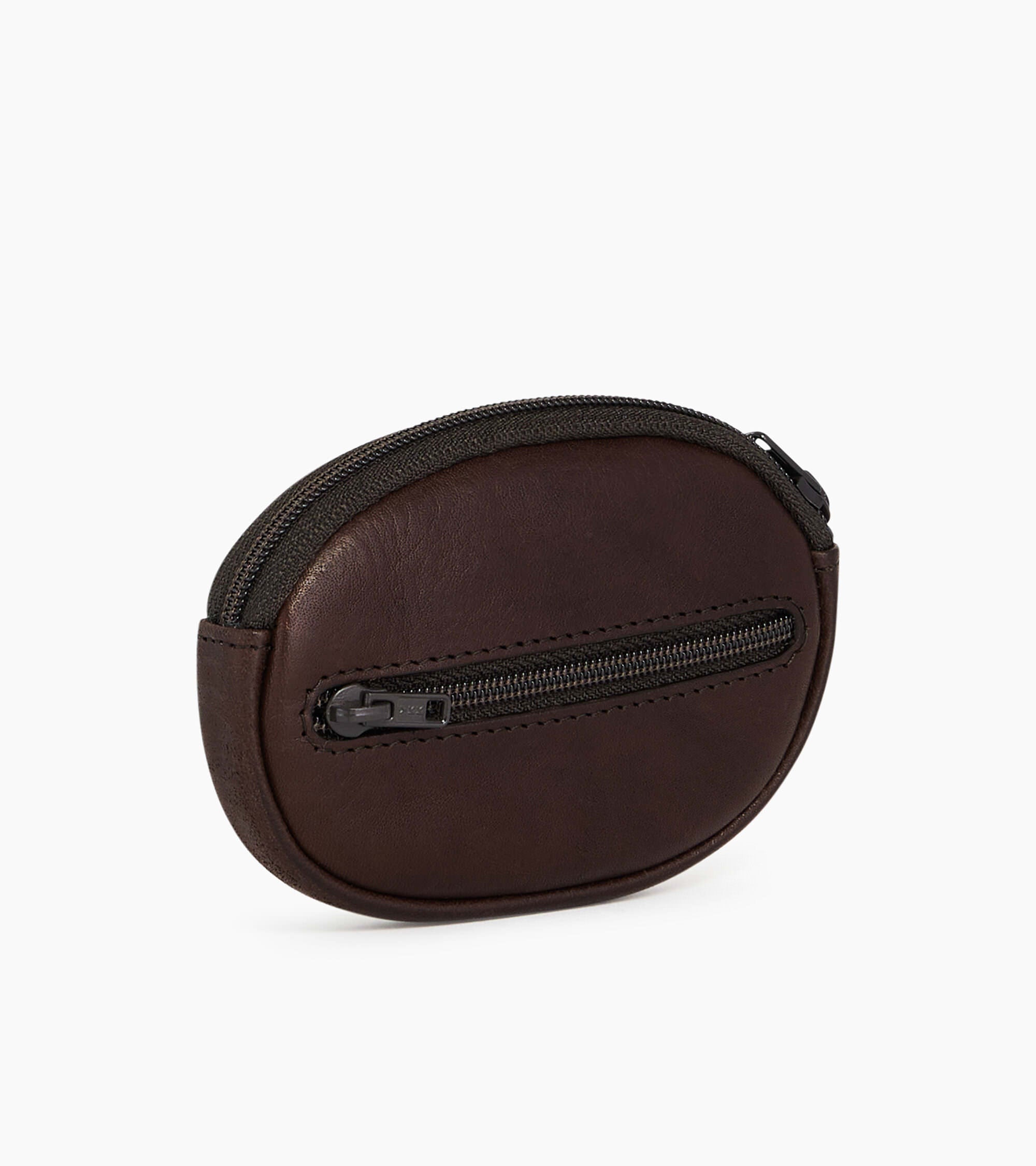 Gary zipped coin purse in oiled leather