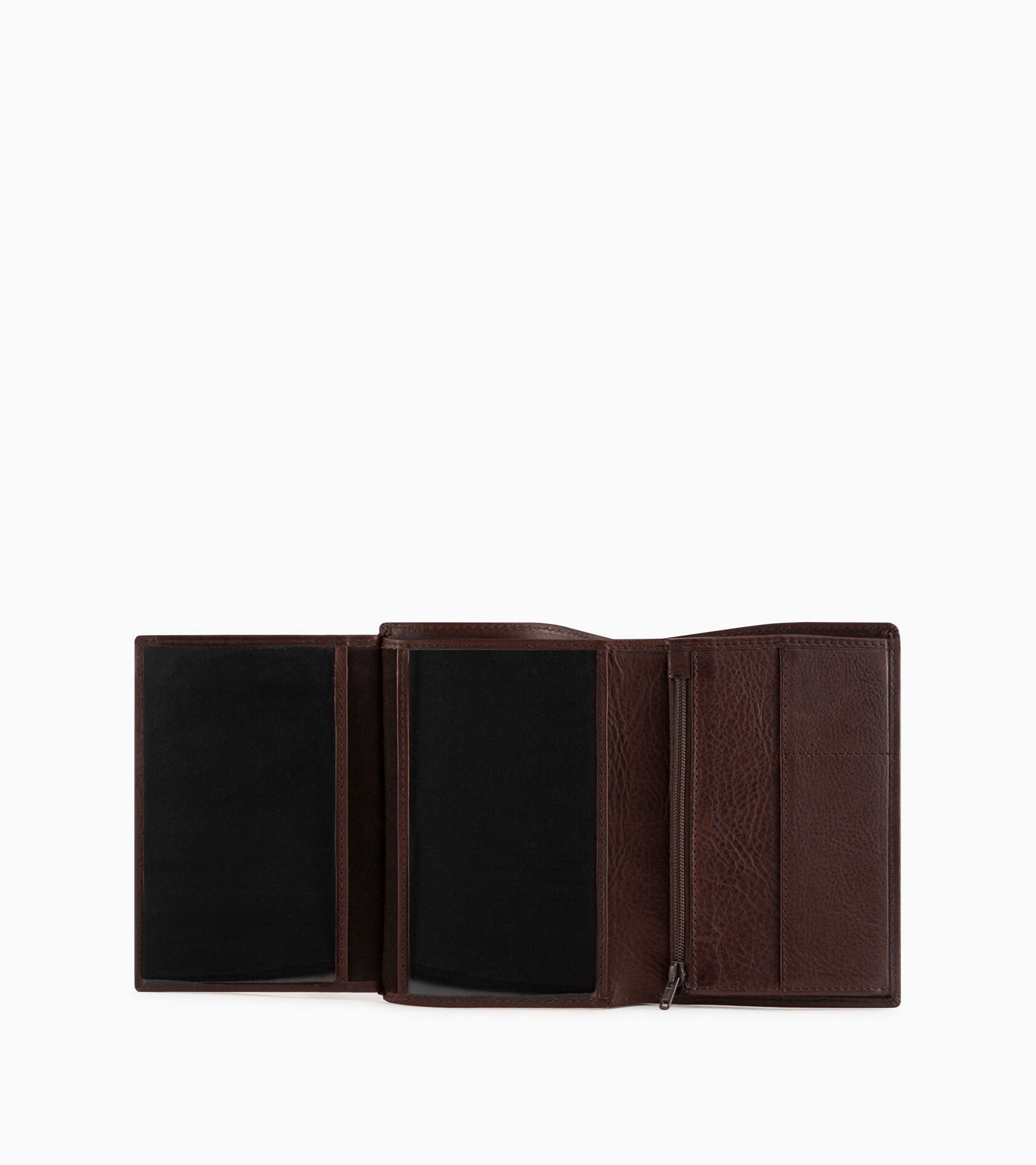 Gary large zippedwallet 2 shutters in oiled leather