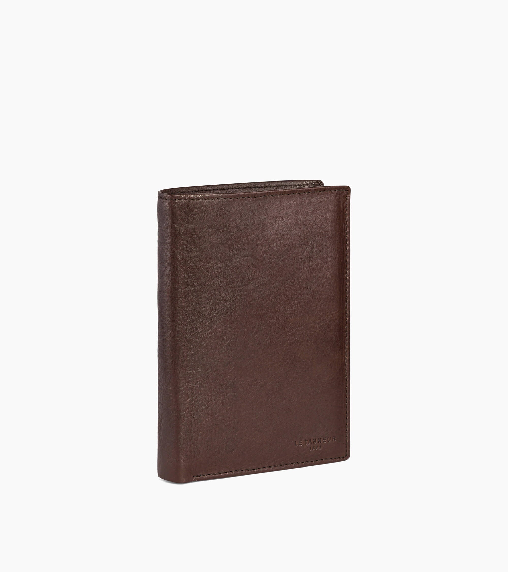 Gary medium zipped wallet with 3 shutters in oiled leather