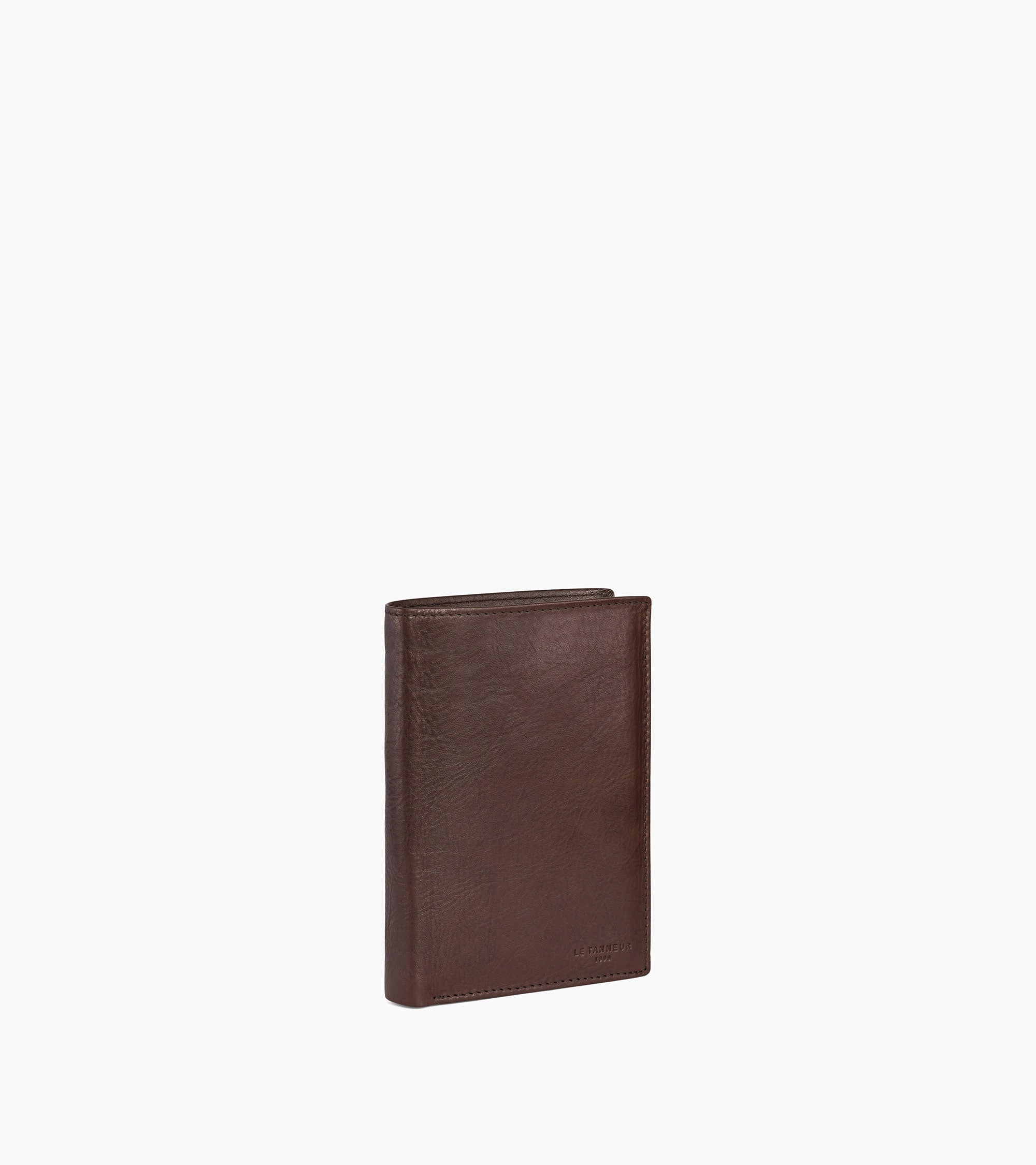 Gary medium zipped wallet with 3 shutters in oiled leather