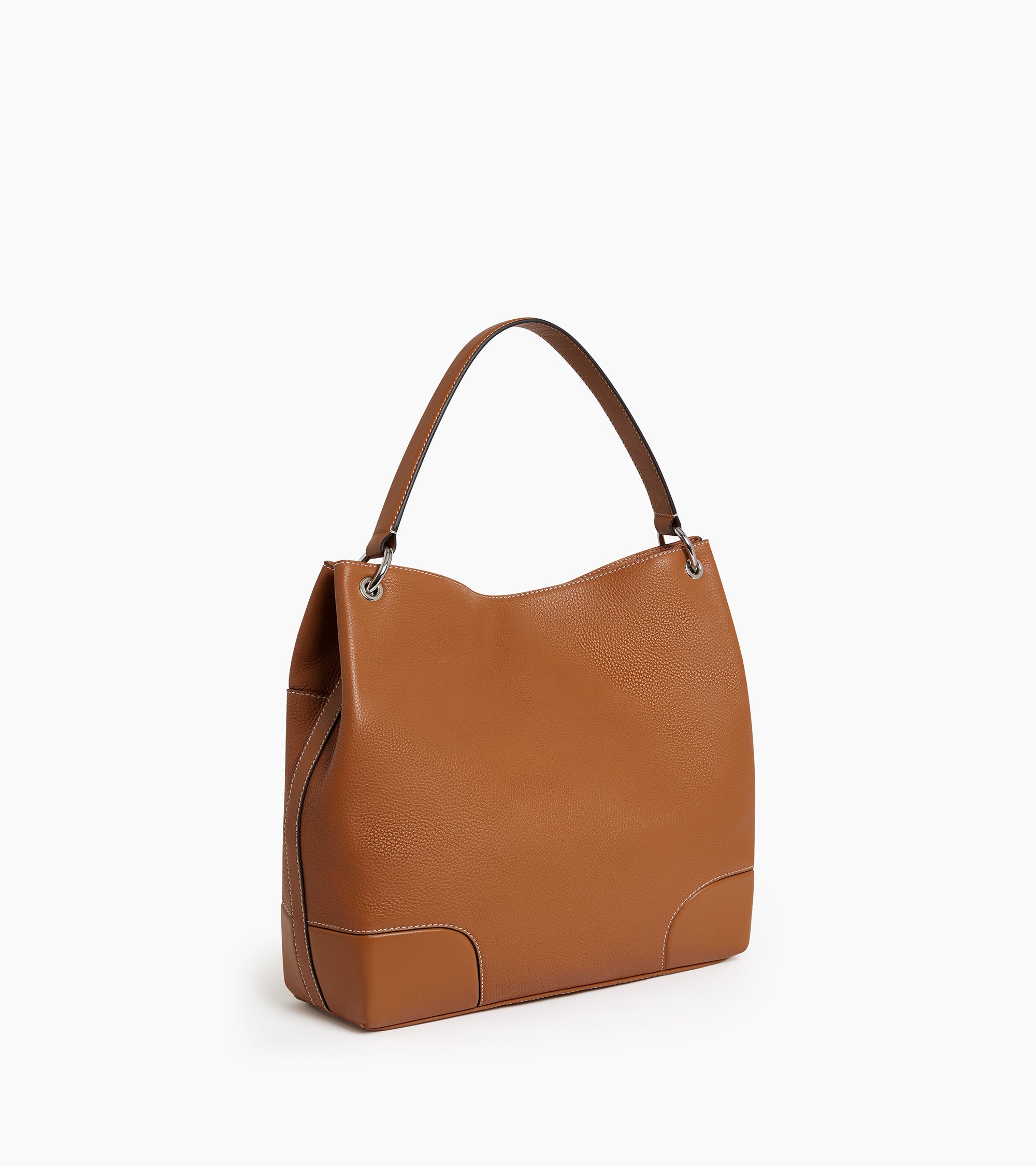 Romy large hobo bag in smooth and grained leather