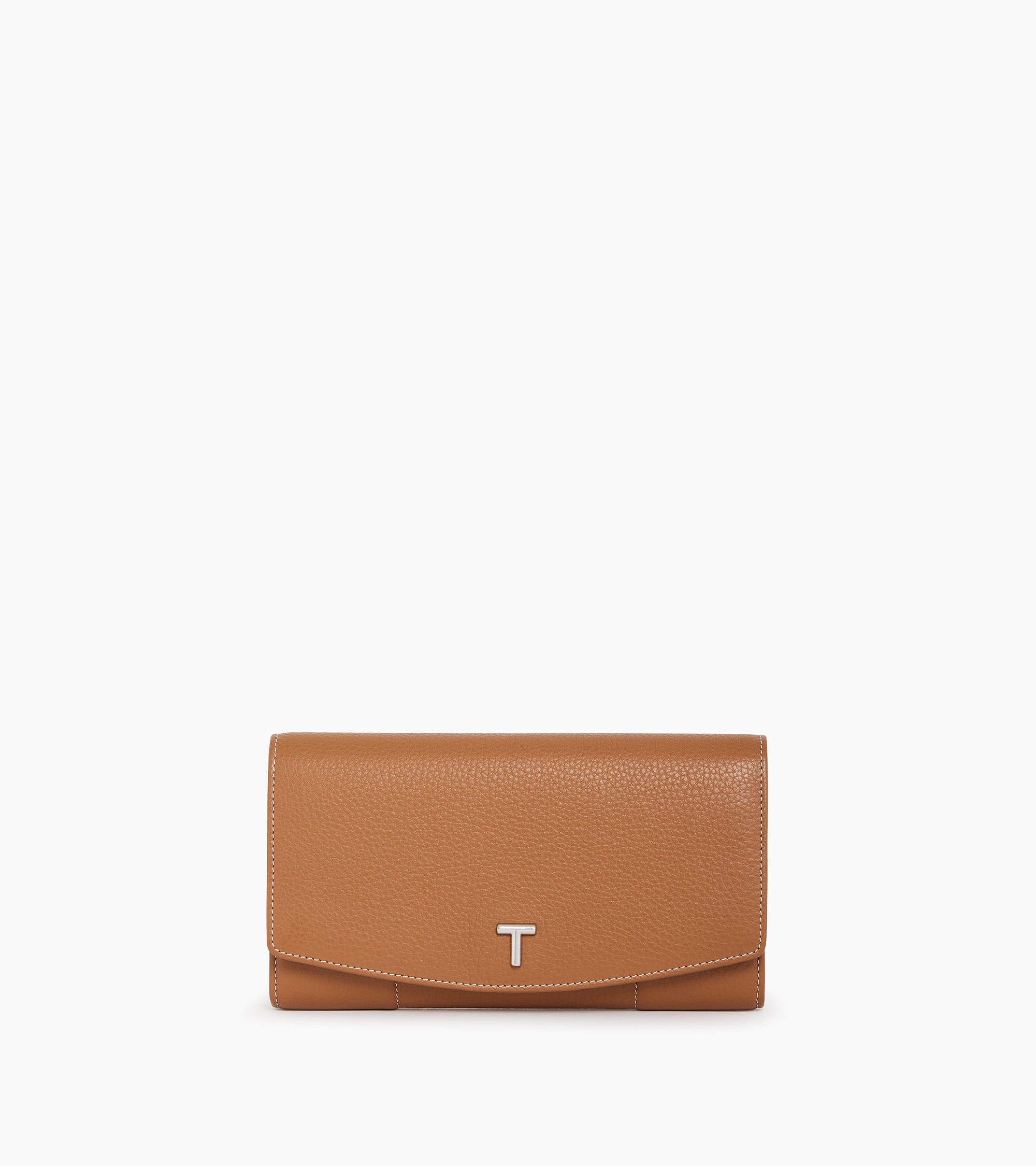 Large Romy flap wallet in grained leather