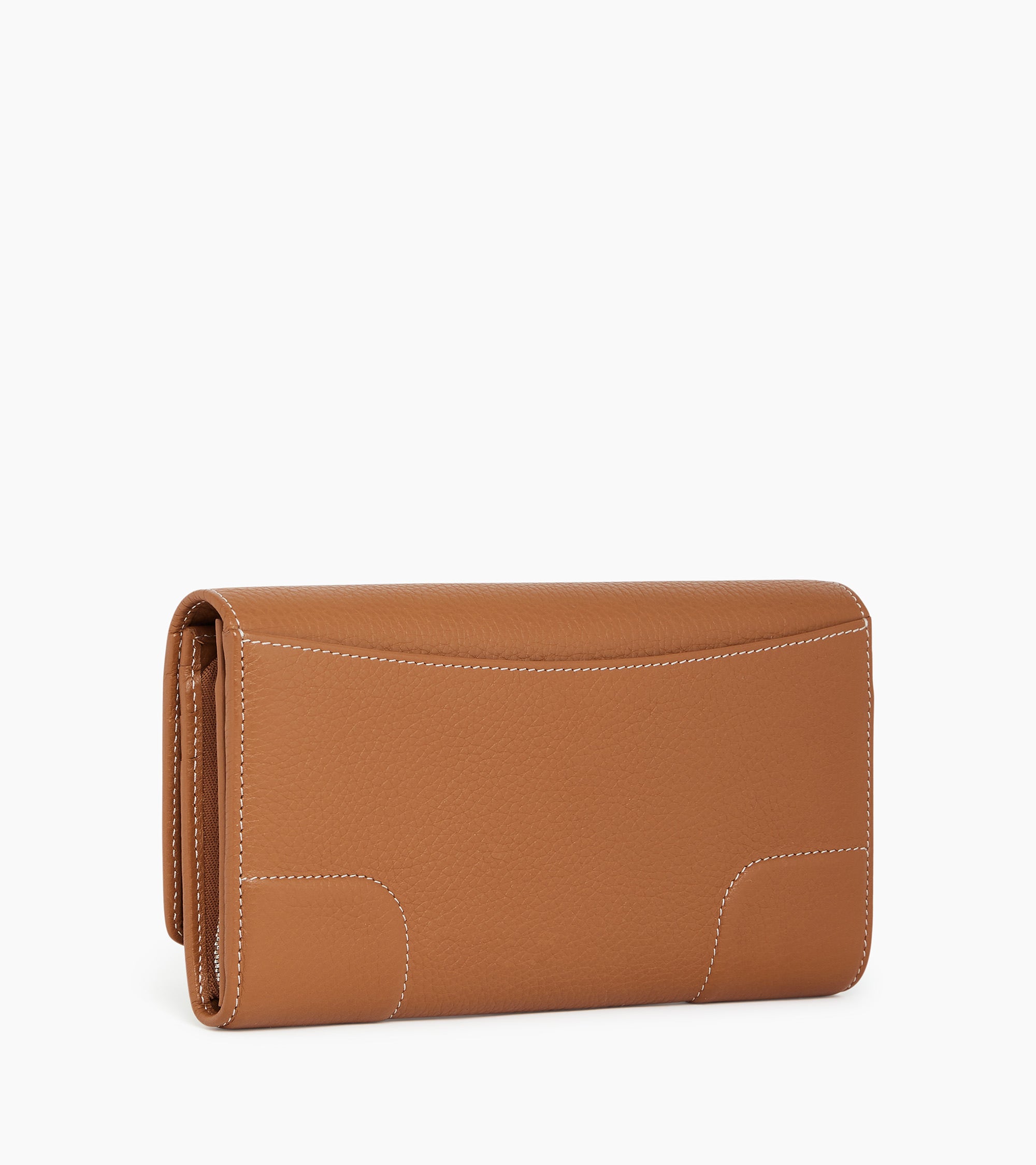 Romy large, zipped wallet in grained leather