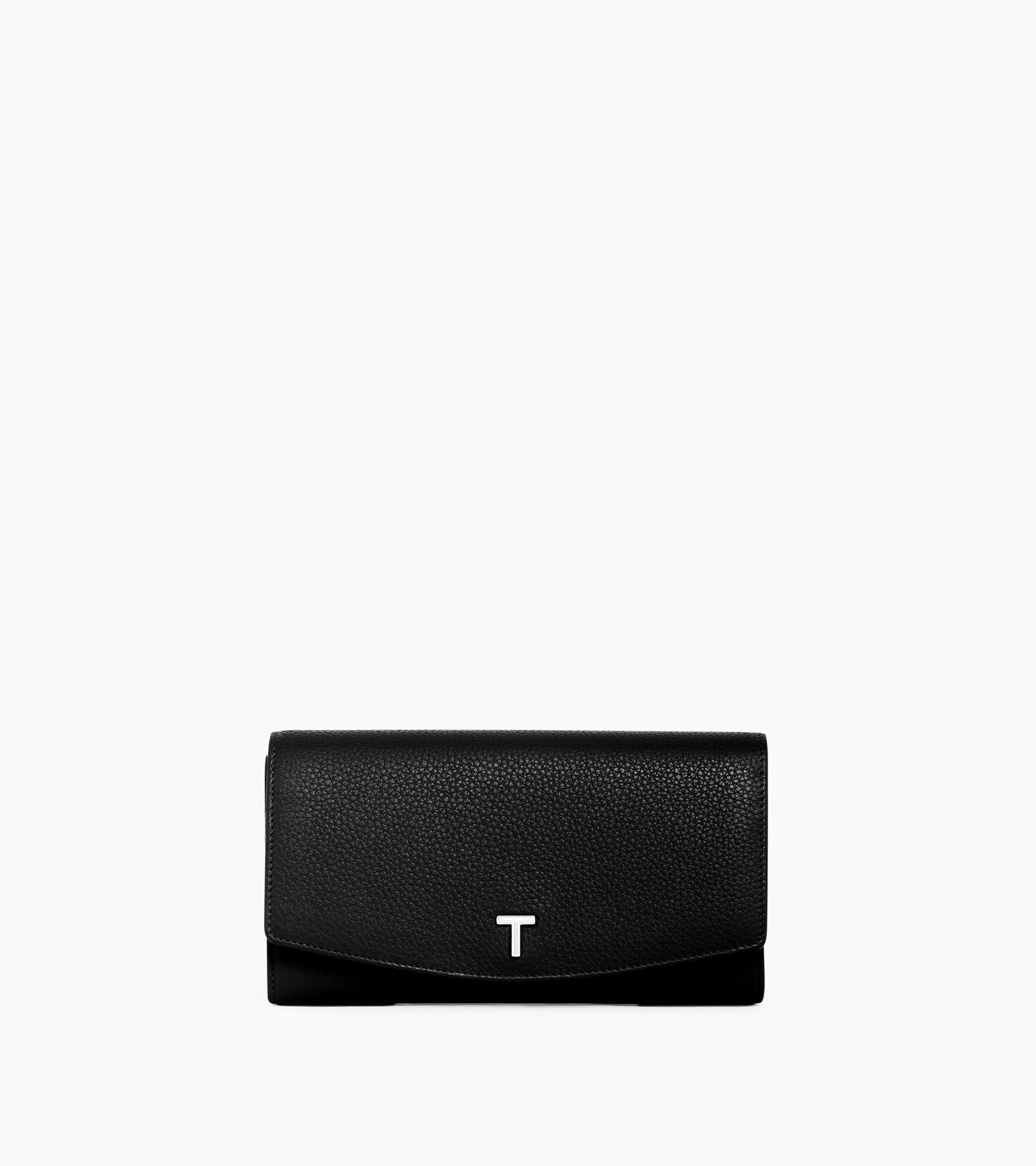 Romy large, zipped wallet in grained leather