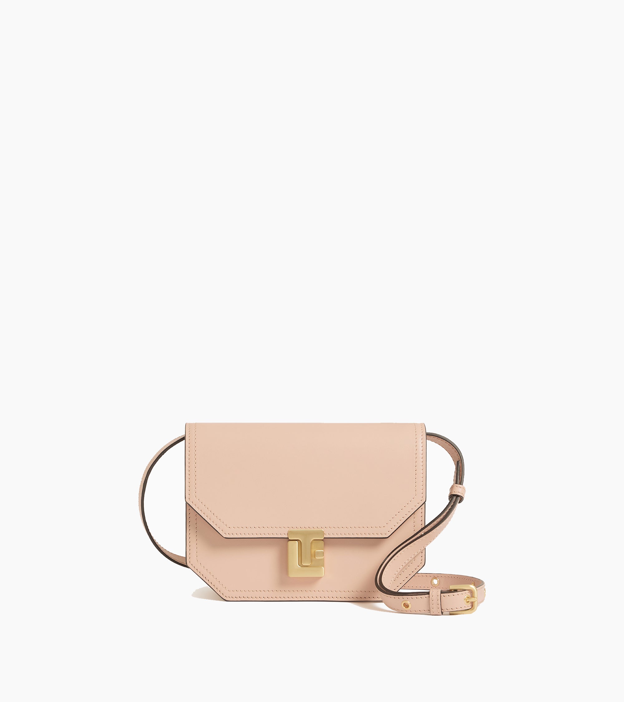 Rose small shoulder bag in smooth leather