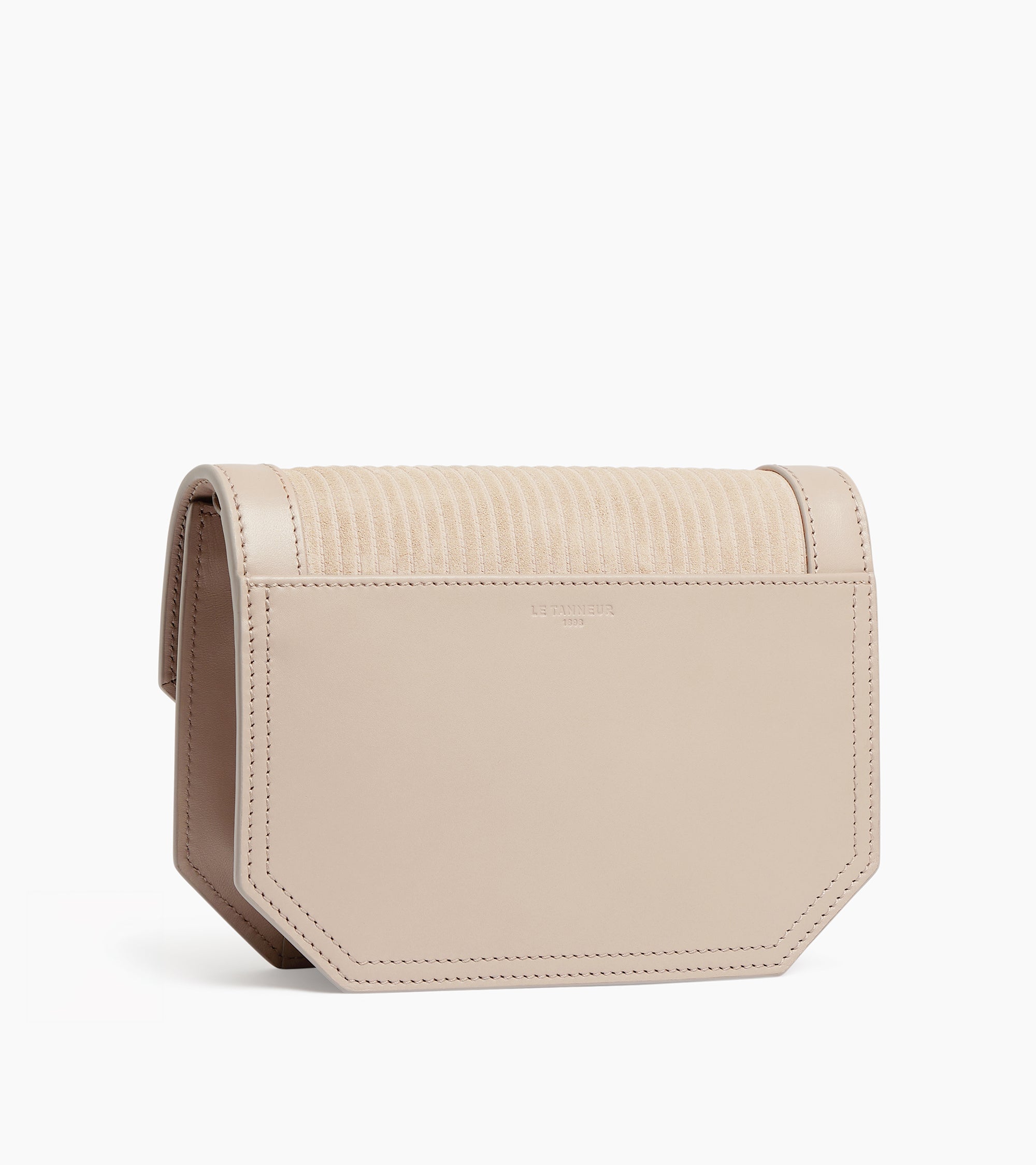 Rose small shoulder bag in ribbed and smooth leather