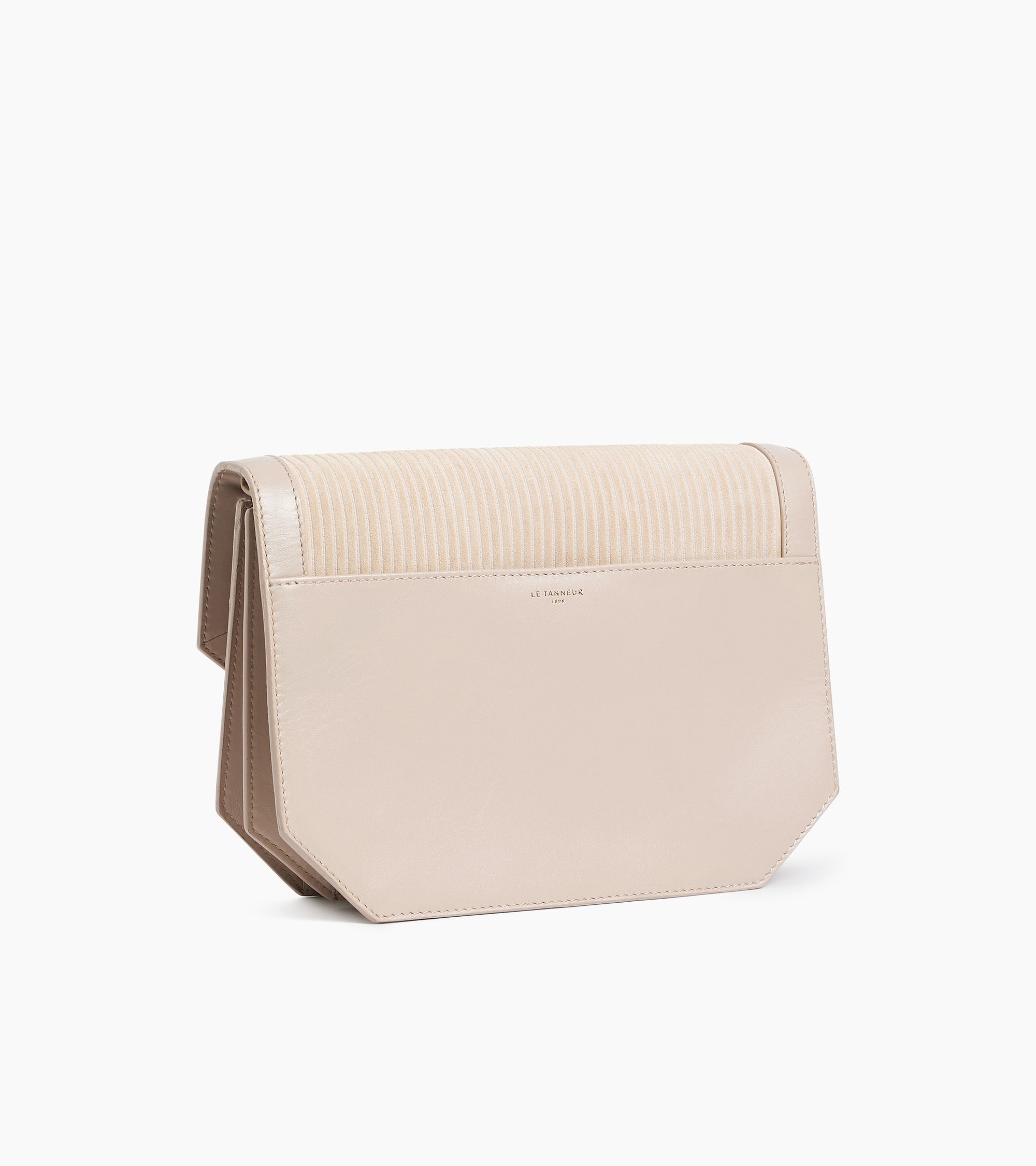 Rose medium shoulder bag in ribbed leather and smooth leather