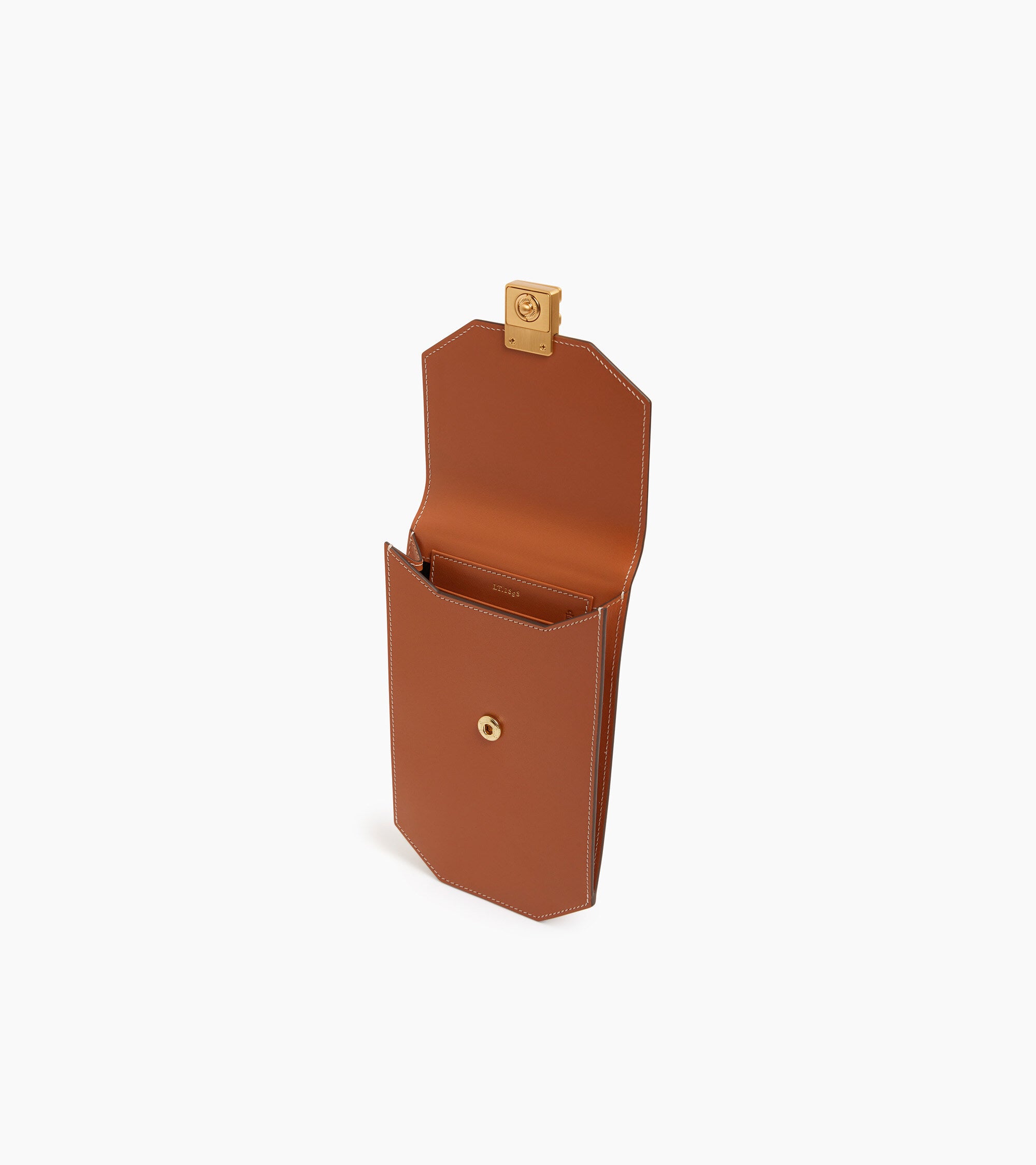 Rose phone case with flap in smooth leather