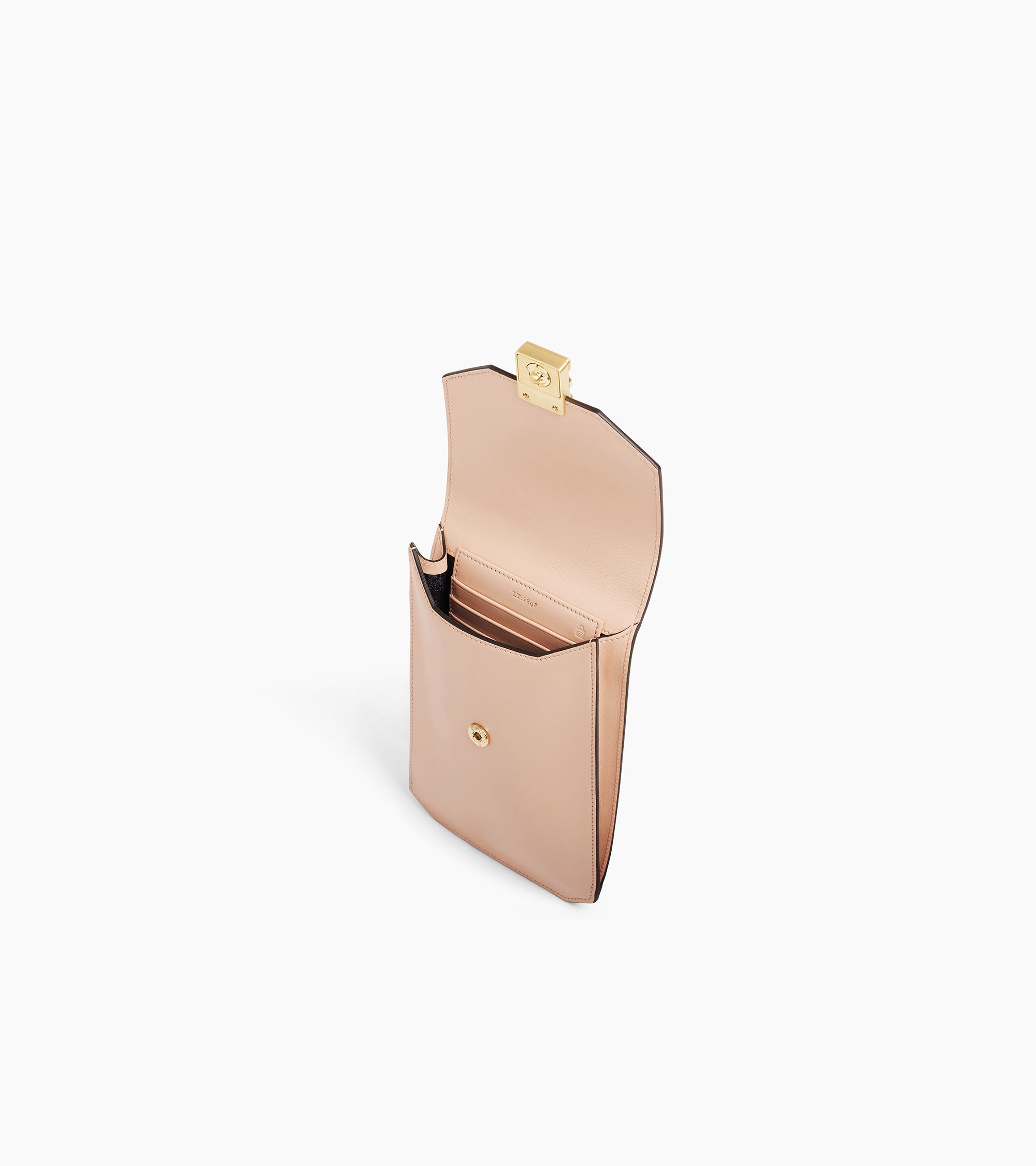 Rose phone case with flap in smooth leather