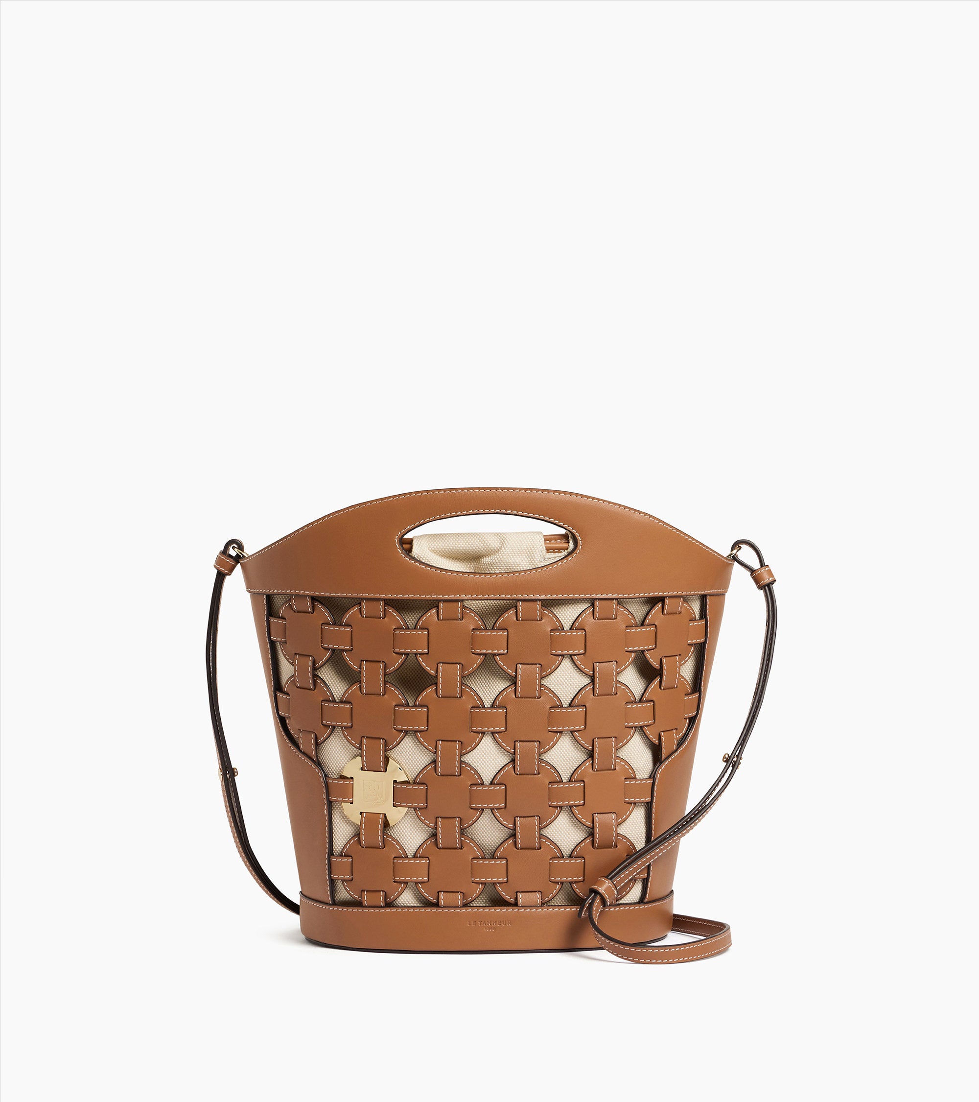 Bucket bag Le Potier in cotton canvas and smooth leather